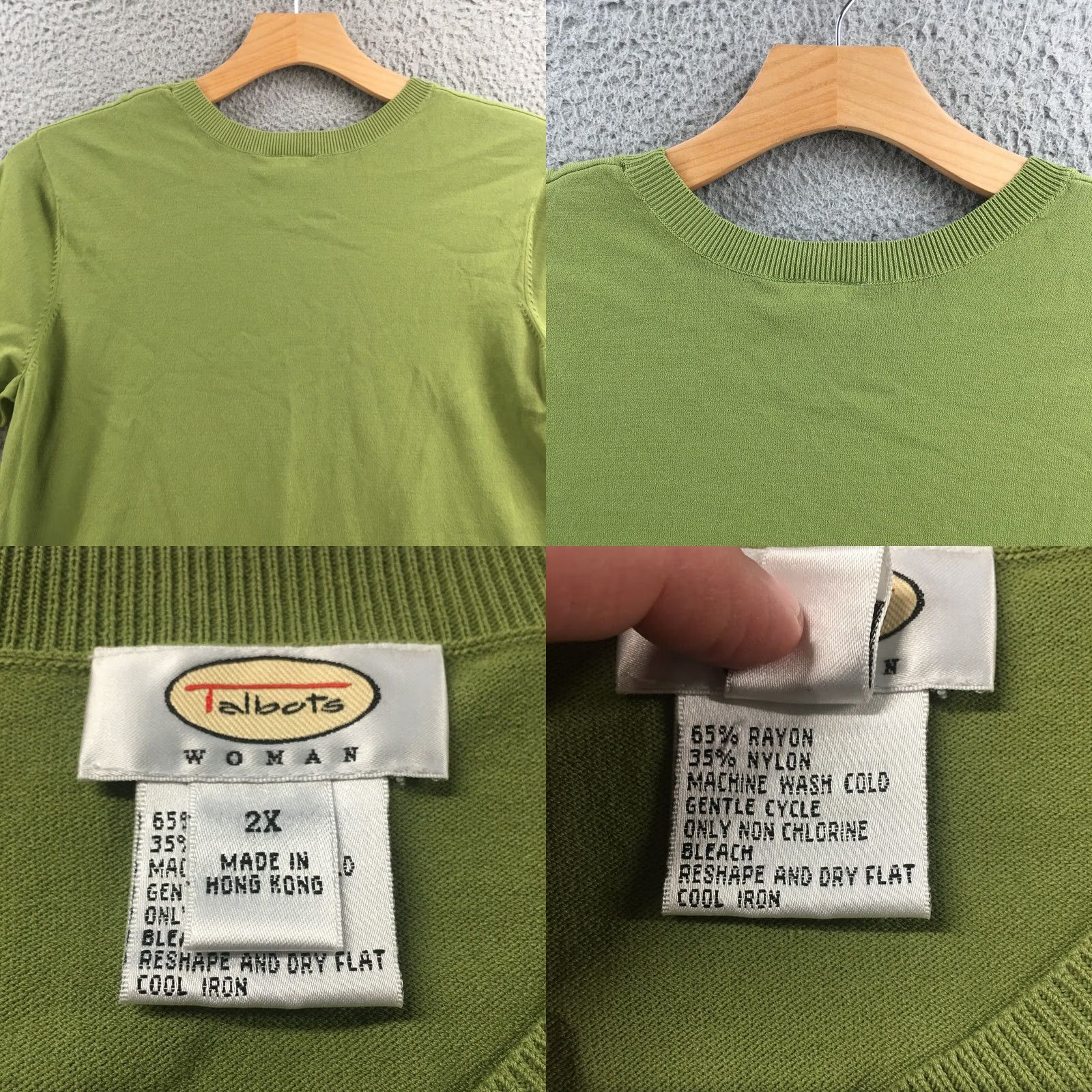 Talbots Talbots Short Sleeve Tee Shirt Womens 2X Solid Green Crew Neck Pullover Casual Size XXL / US 16-18 / IT 52-54 - 8 Thumbnail