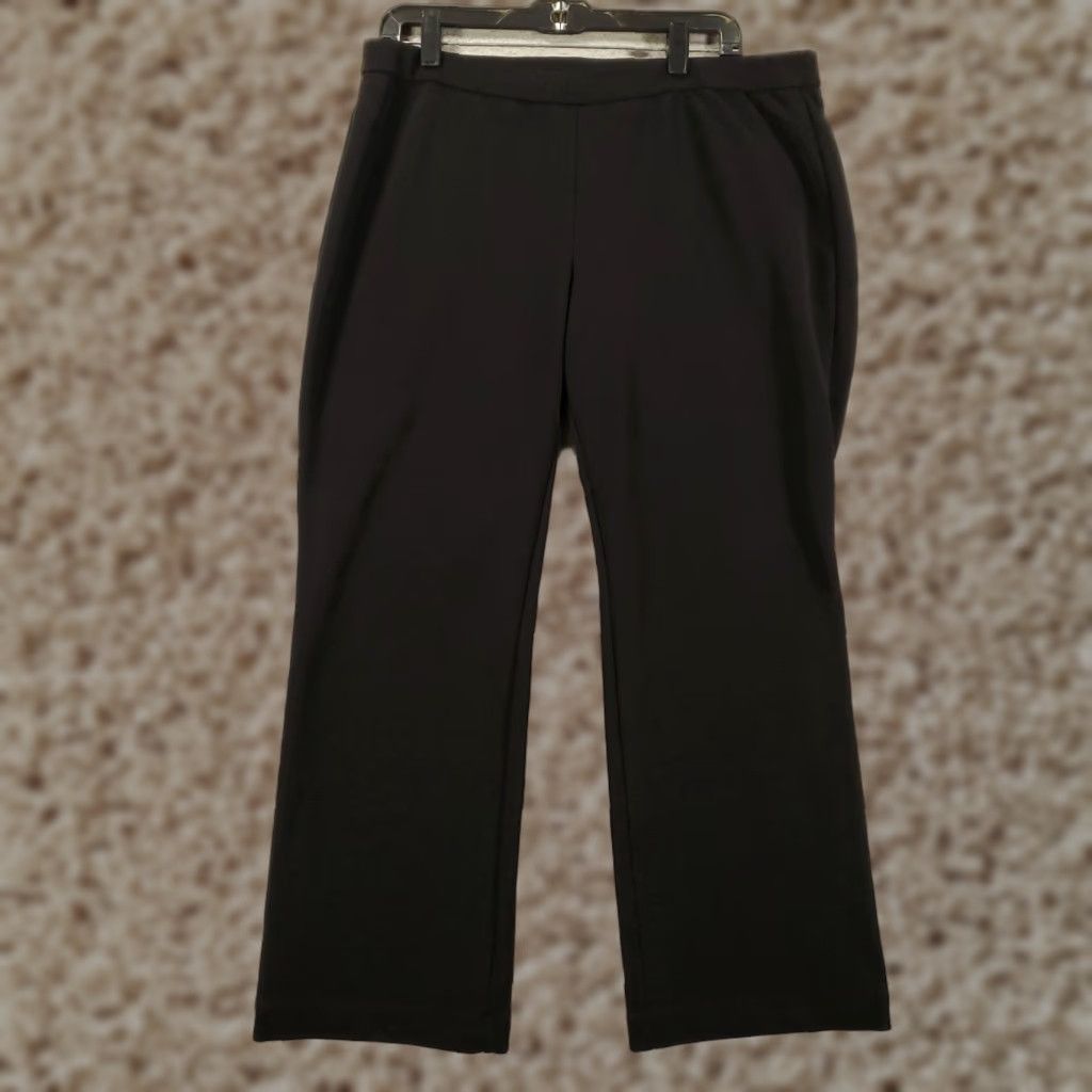 Vintage Chicos Pullon Pants Womens Size Large Short Black Stretch Wide Leg Size 36" / US 14 / IT 50 - 1 Thumbnail