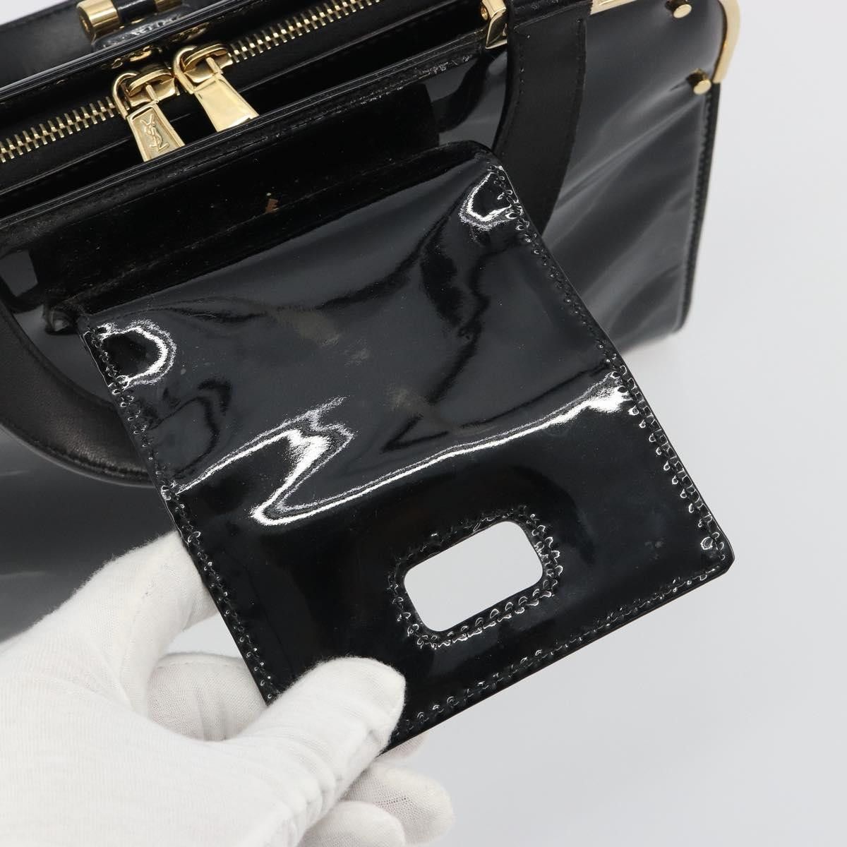 Saint Laurent Paris SAINT LAURENT Hand Bag Patent Leather Black Gold Auth Size ONE SIZE - 20 Thumbnail