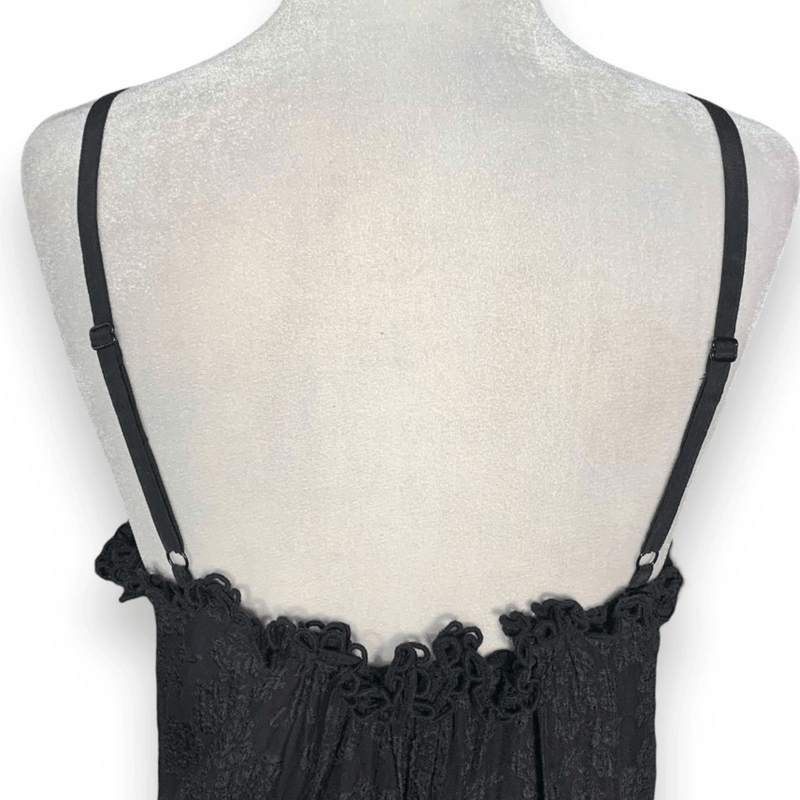 Rebecca Taylor Rebecca Taylor Black Silk Floral Lace Cami Tank Top Size 4 Size XS / US 0-2 / IT 36-38 - 4 Thumbnail