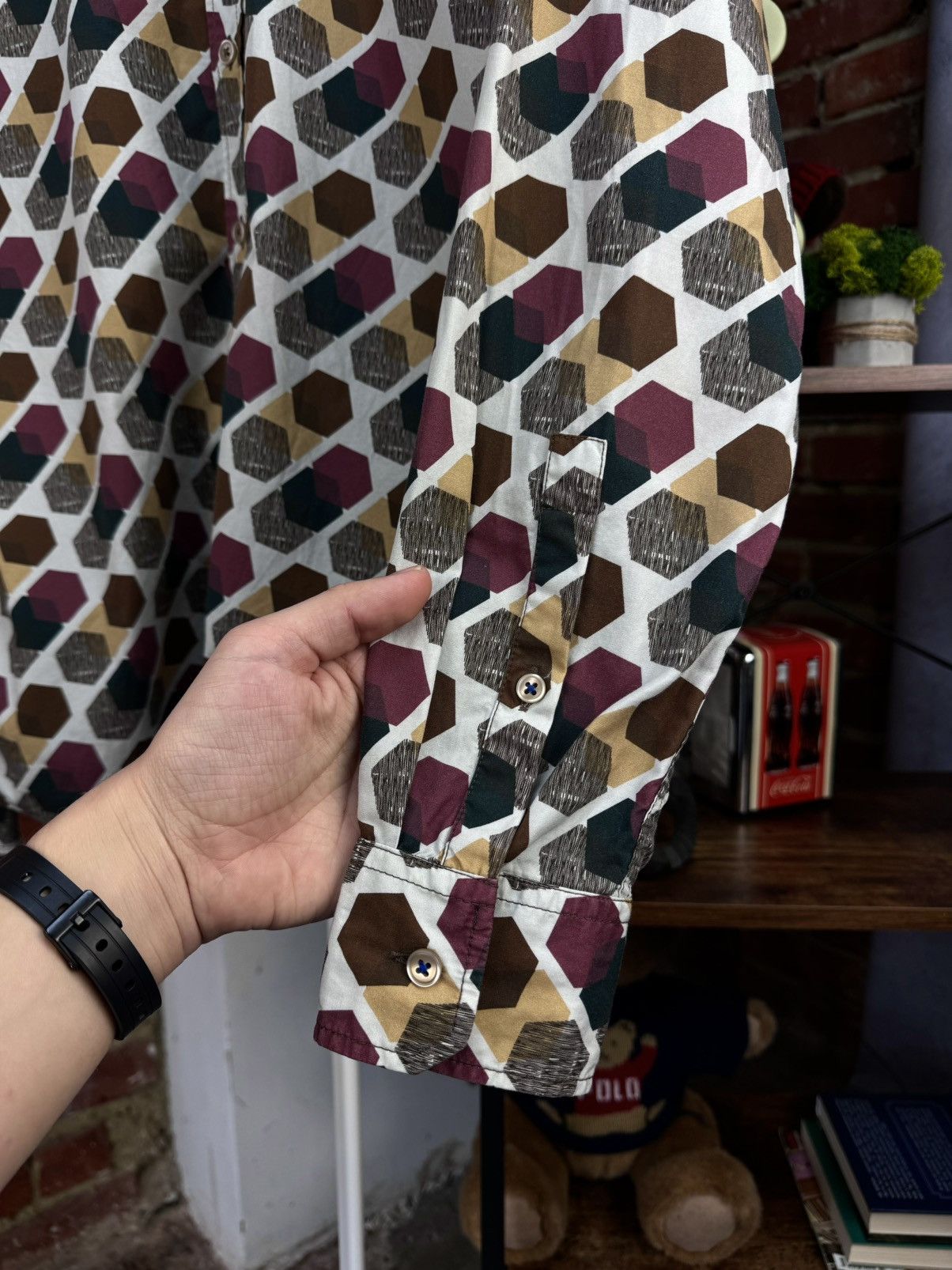 Joop! JOOP Hanjo-W Printed Geometric Long Sleeve Shirt Size US S / EU 44-46 / 1 - 6 Thumbnail