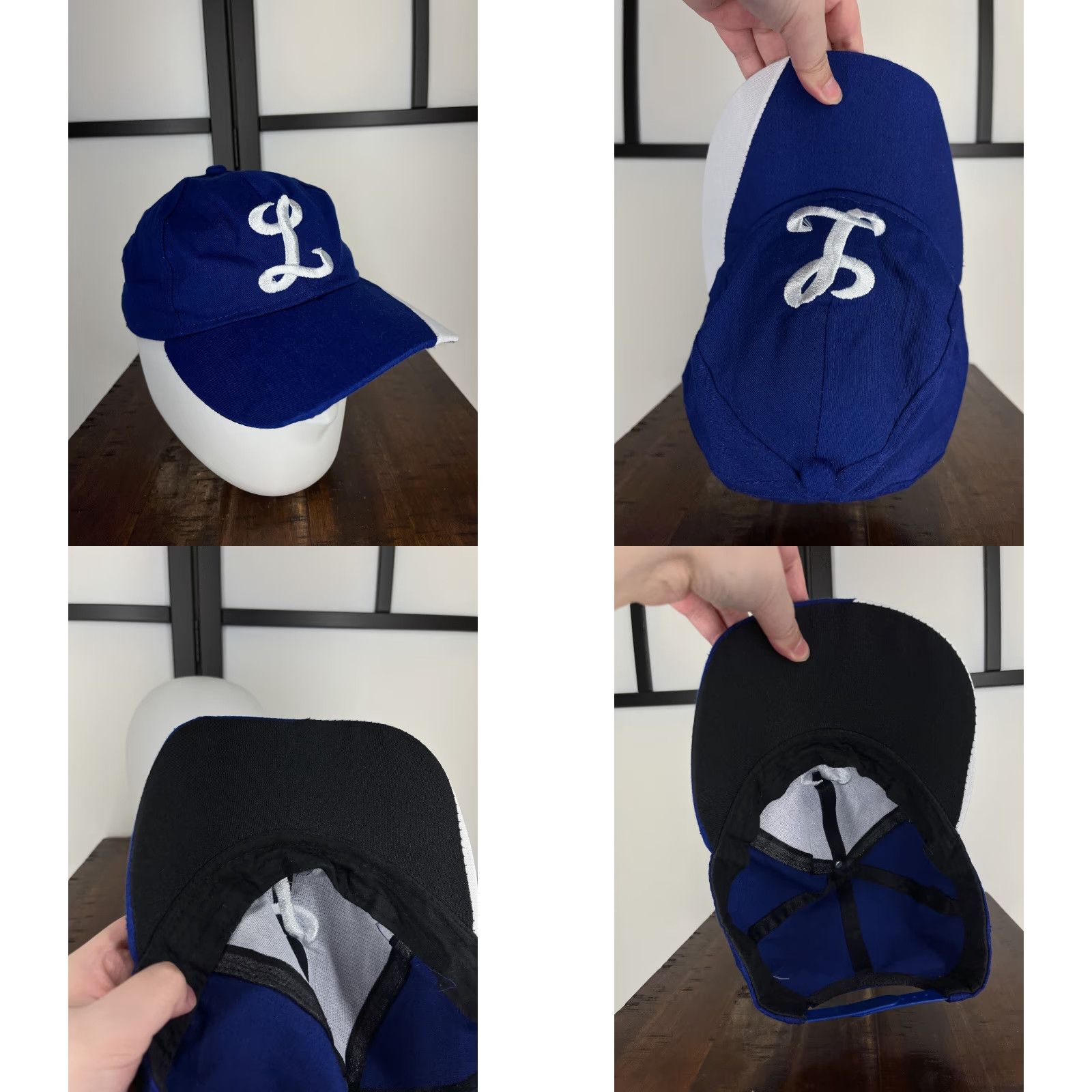 Vintage Unbranded Embroidered L Hat Cap Snap Back Adult One Size Blue Cotton Polyester Hat Cap Baseball Cap Adjustable Lightweight Size ONE SIZE - 8 Thumbnail
