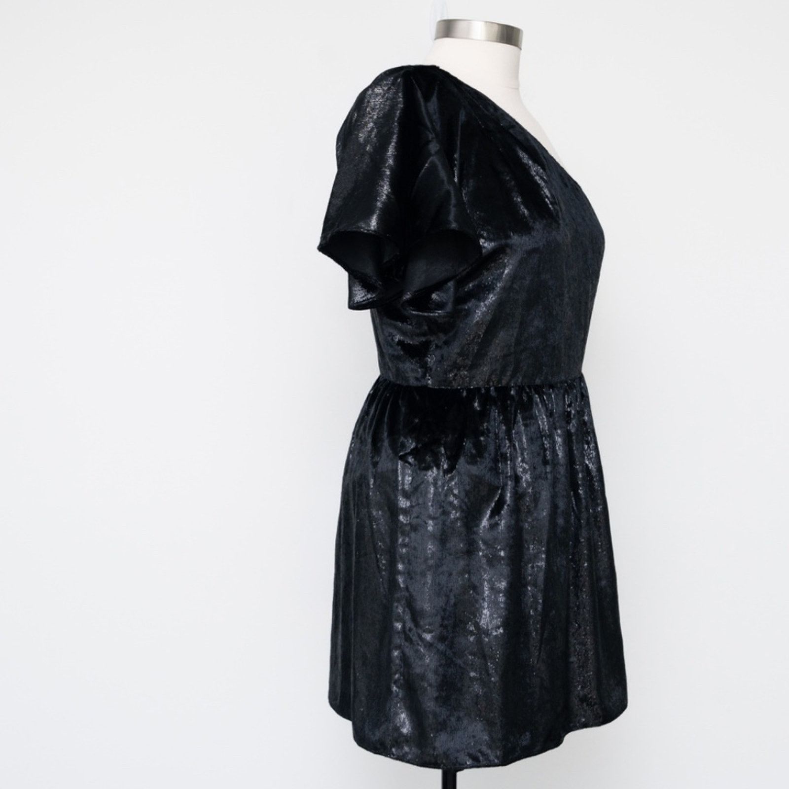 7 For All Mankind 7 For All Mankind. New! One Shoulder Velour Dress. Size L / US 10 / IT 46 - 3 Thumbnail