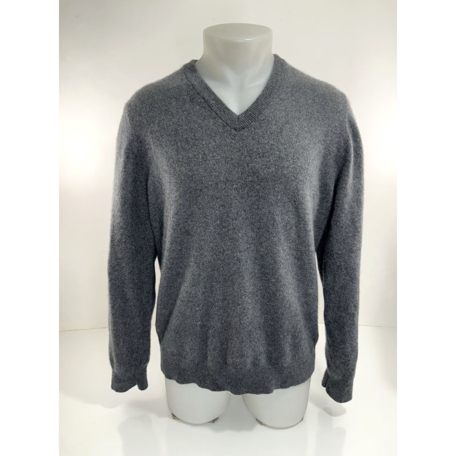 Brooks Brothers BROOKS BROTHERS - SCOTTISH CASHMERE Wool Sweater V-Neck XL Men Gray Pullover Knit Mens XL Cashmere Size US XL / EU 56 / 4 - 2 Thumbnail
