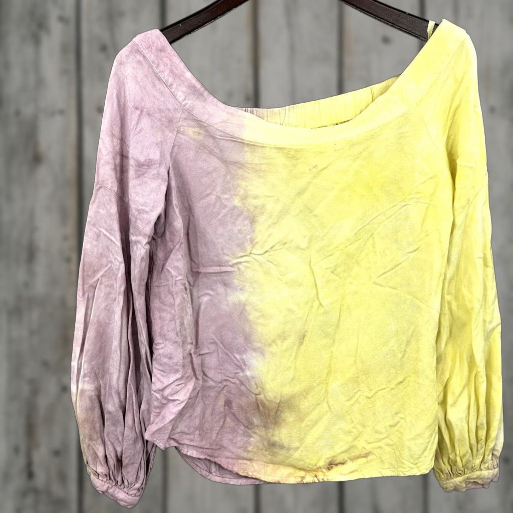Anthropologie Floreat Blouse Womens 6 Anthropologie Off The Shoulder Tie Dye Ombre Cottagecore Size M / US 6-8 / IT 42-44 - 1 Thumbnail