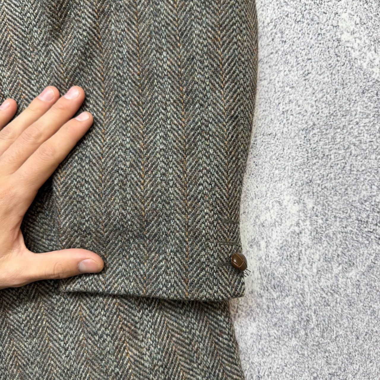 Harris Tweed Harris Tweed Blazer Handwoven 80s Scottish Wool Herringbone Size 42R - 9 Thumbnail