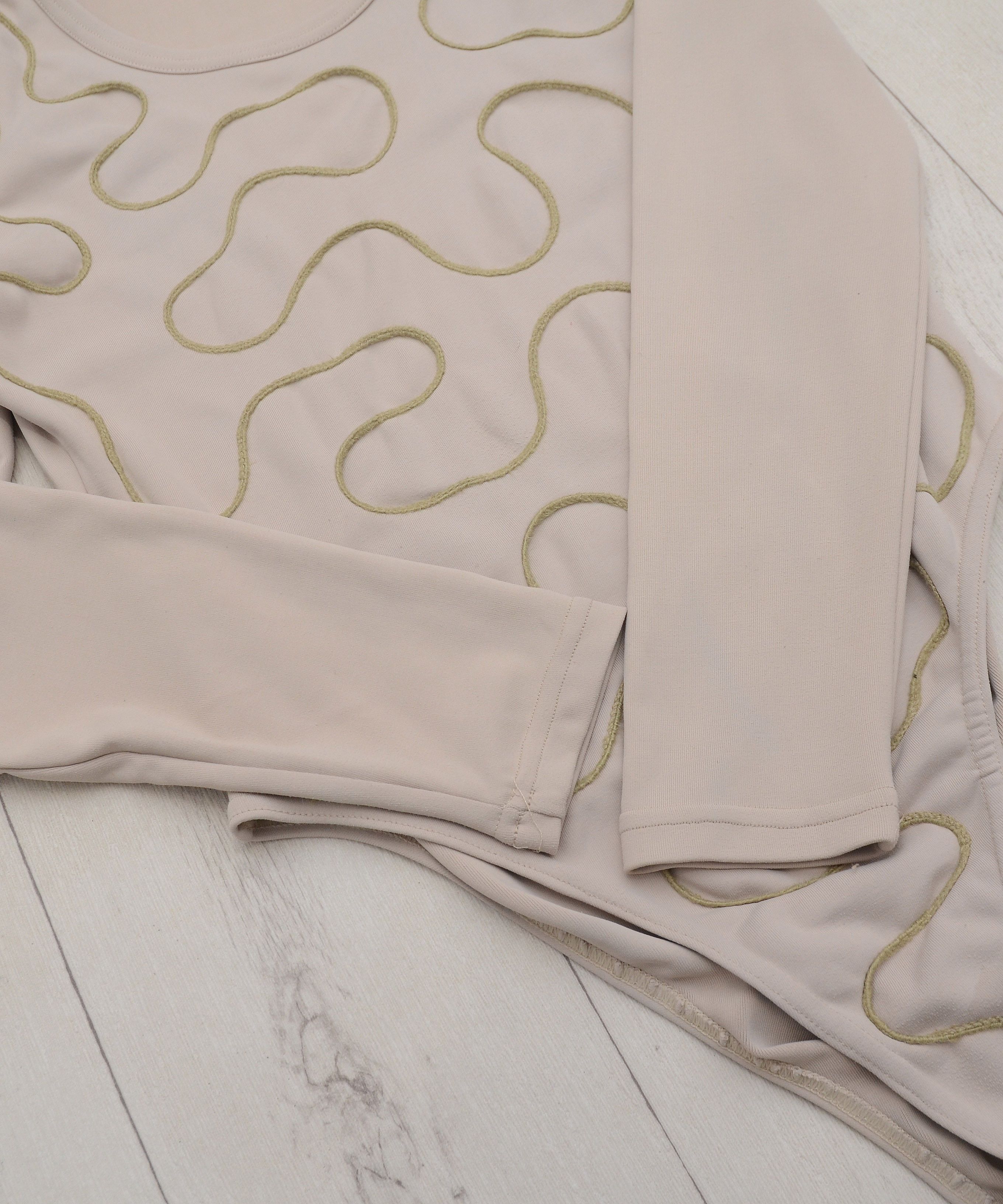 Vintage Elegant Beige Bodysuit Gold Embroidery Chara de Crome Paris Size ONE SIZE - 7 Thumbnail