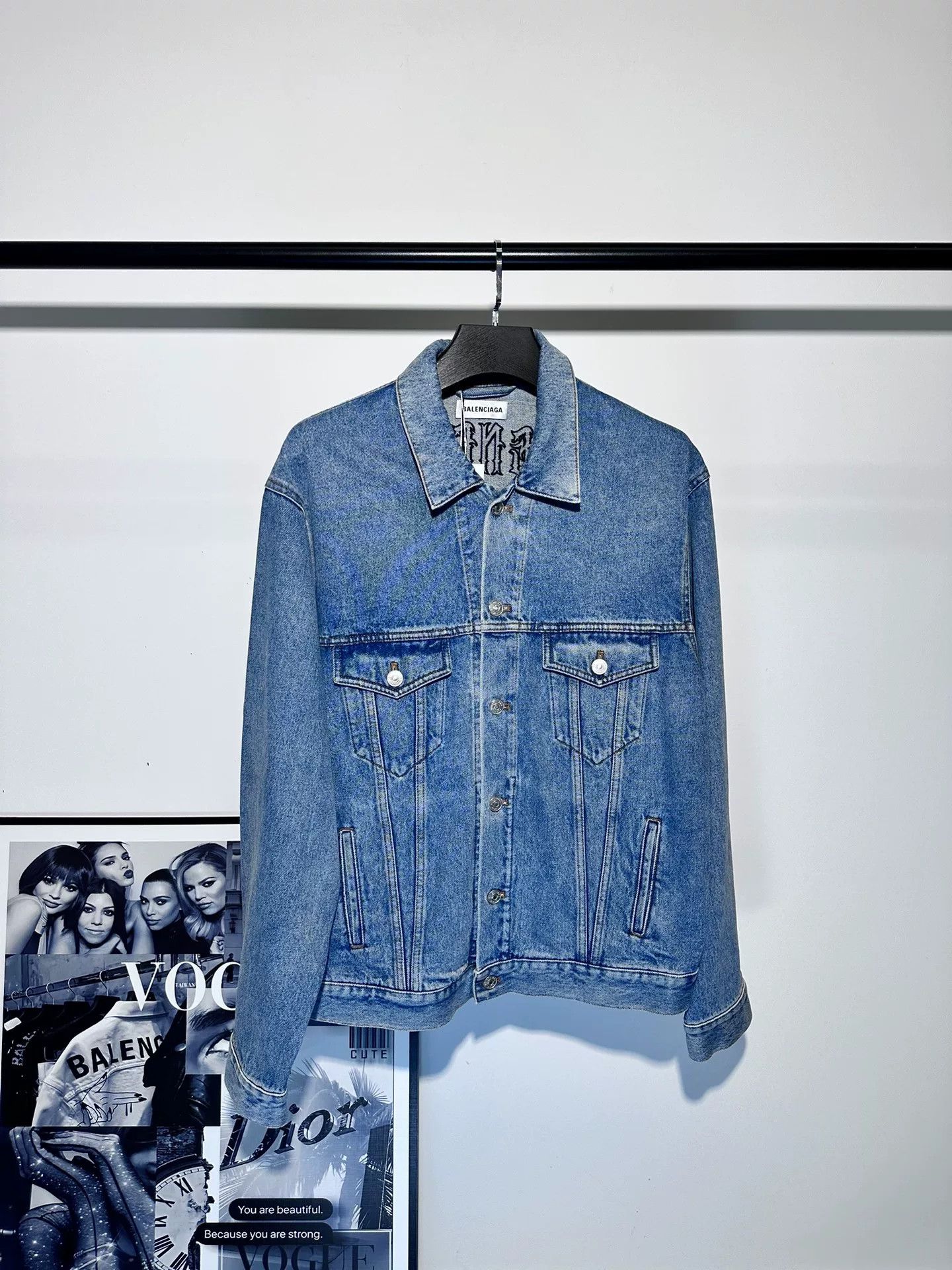 Balenciaga Balenciaga Back Sanskrit Denim Jacket Size US XS / EU 42 / 0 - 1 Thumbnail