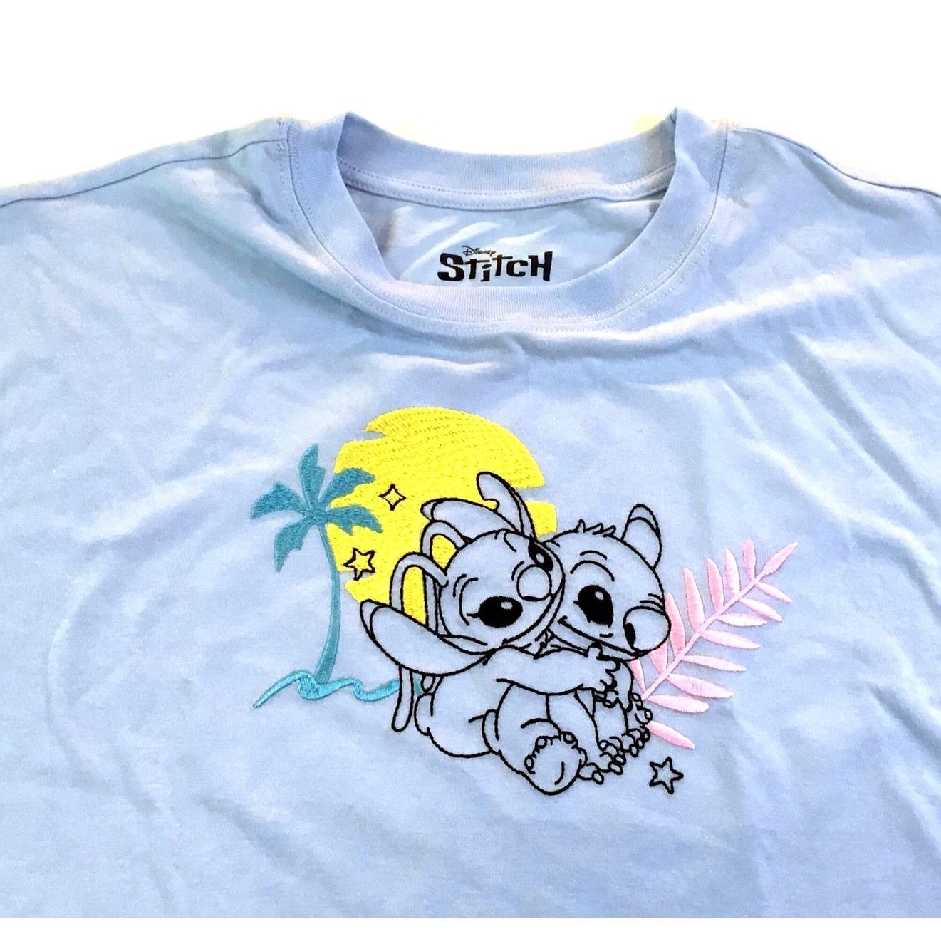 Disney Disney Stitch Angel Blue T-Shirt Embroidered Size Med NWT Size M / US 6-8 / IT 42-44 - 1 Thumbnail