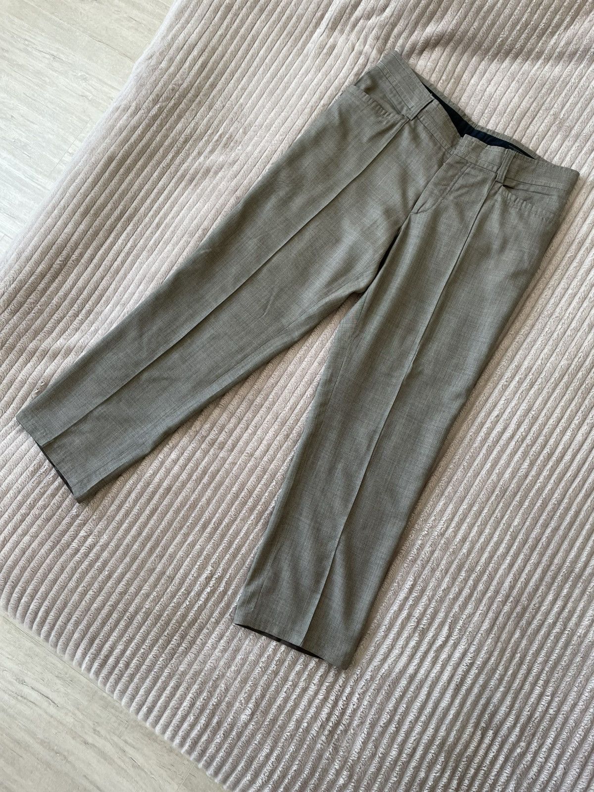 Prada Prada Vintage Wide Leg Wool Pant Trousers Size 56 Size US 36 / EU 52 - 3 Thumbnail