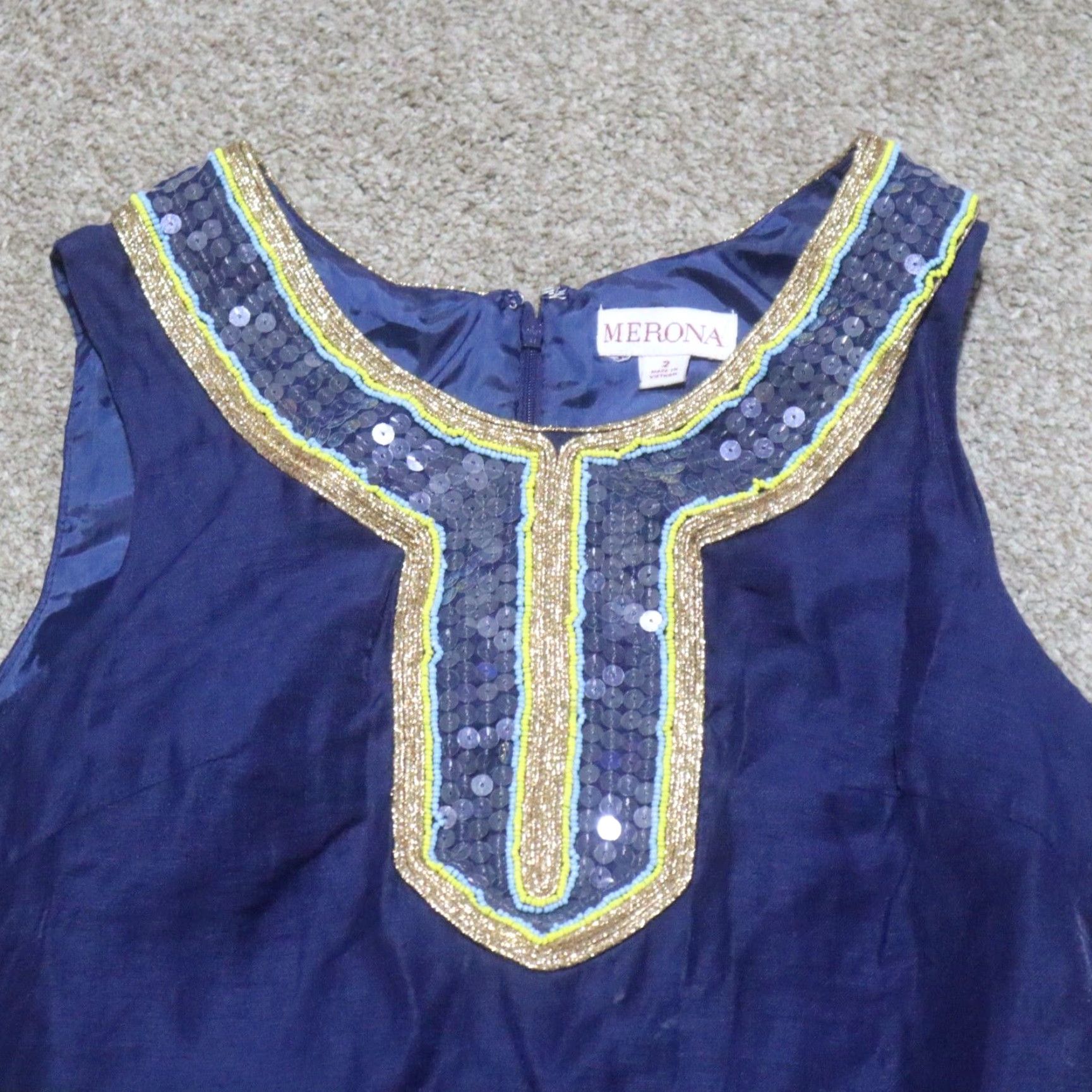 Merona Merona Blue Dress Sleeveless Zip Back Adult Women's Size 2 Size XS / US 0-2 / IT 36-38 - 2 Thumbnail