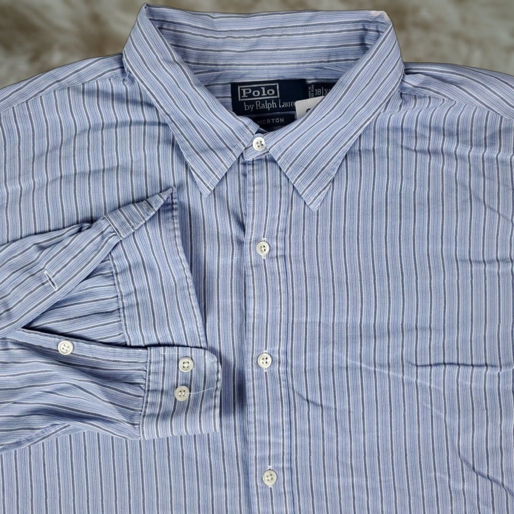 Ralph Lauren Ralph Lauren Shirt Men 2XL Blue Striped Button-Up Long Sleeve Casual Dress Shirt Size US XXL / EU 58 / 5 - 1 Thumbnail