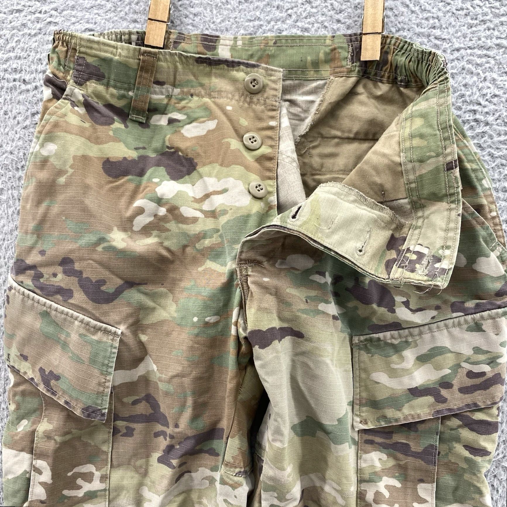 Vintage US Military Cargo Pants Womens 30X25 Green Camo Woodland Utility Workwear Pants Size 30" / US 8 / IT 44 - 7 Thumbnail