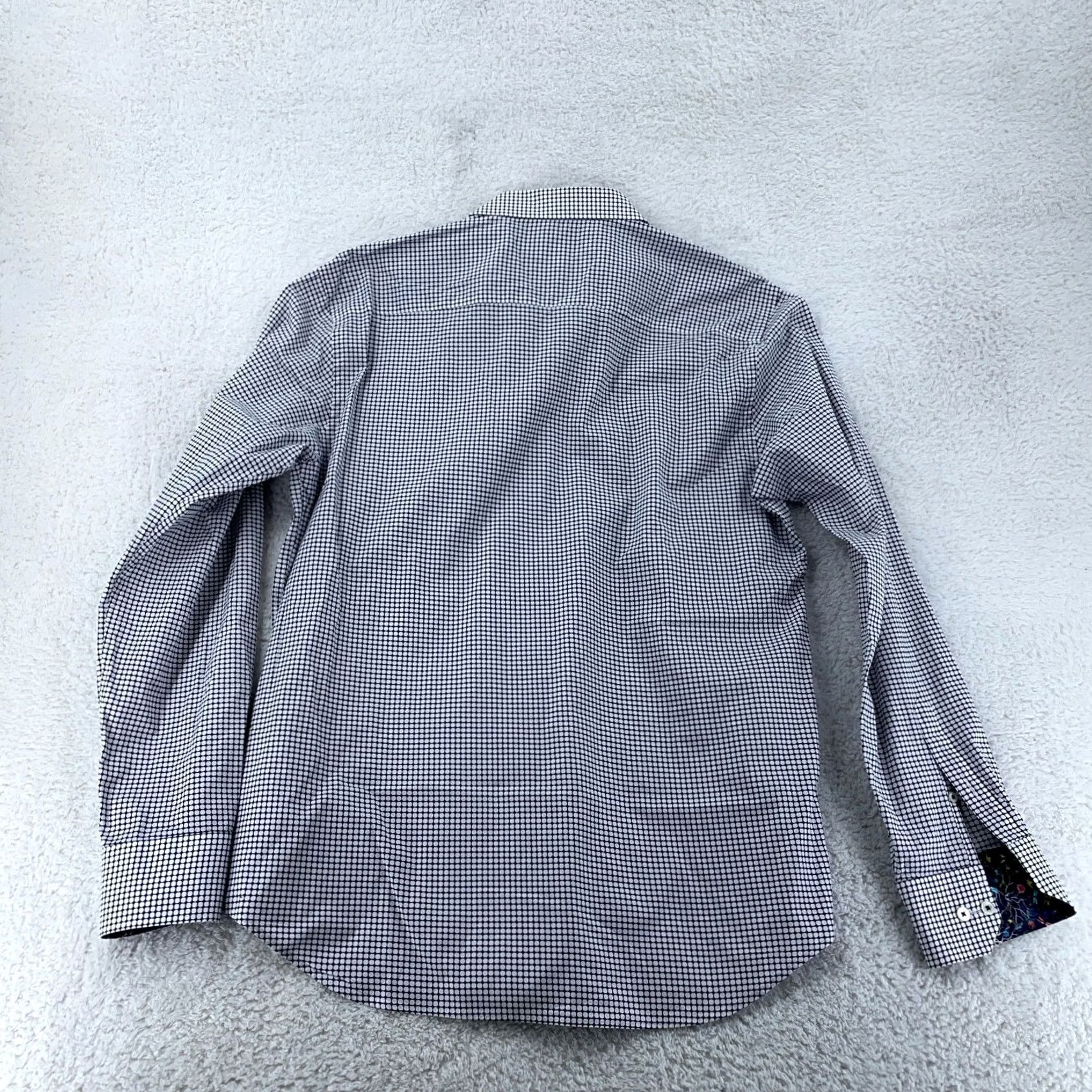 BUGATCHI Bugatchi Uomo Shirt Mens L White Black Polka Dot Shaped Fit Button Up Size US L / EU 52-54 / 3 - 6 Thumbnail