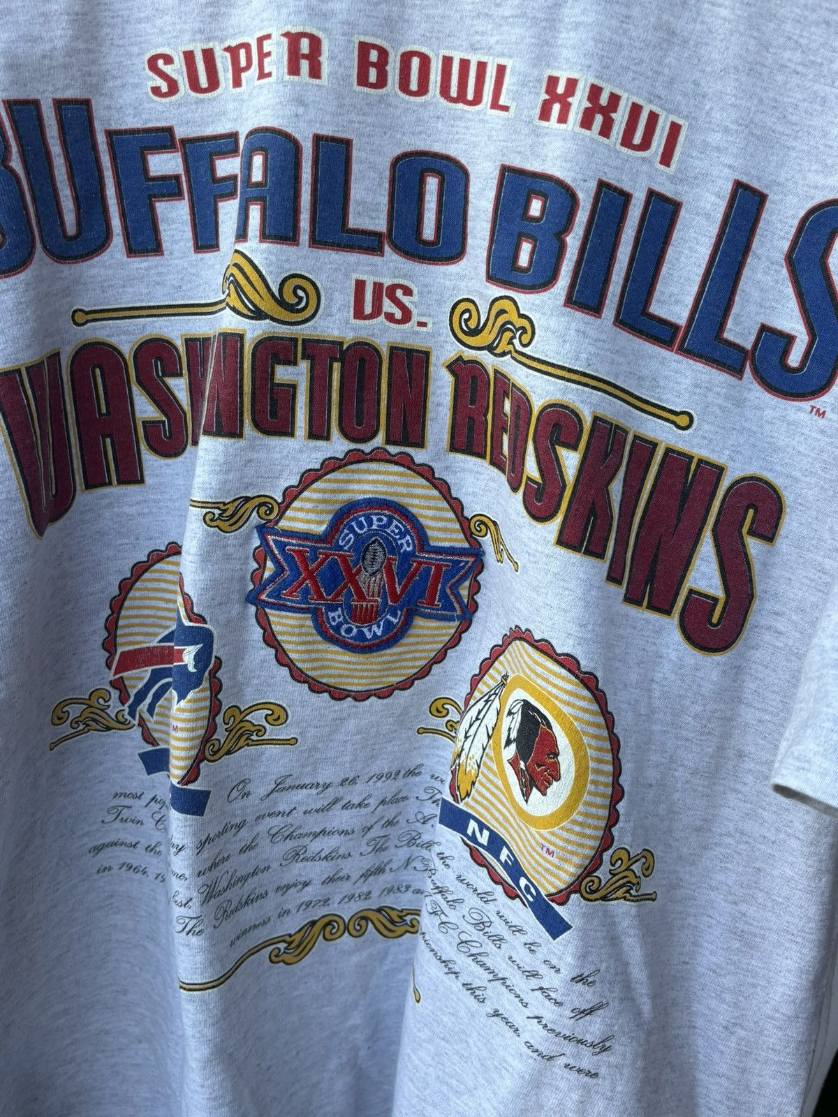 Nutmeg 1991 Buffalo Bills Vs Washington Redskins Nutmeg T-Shirt Size US XL / EU 56 / 4 - 2 Thumbnail