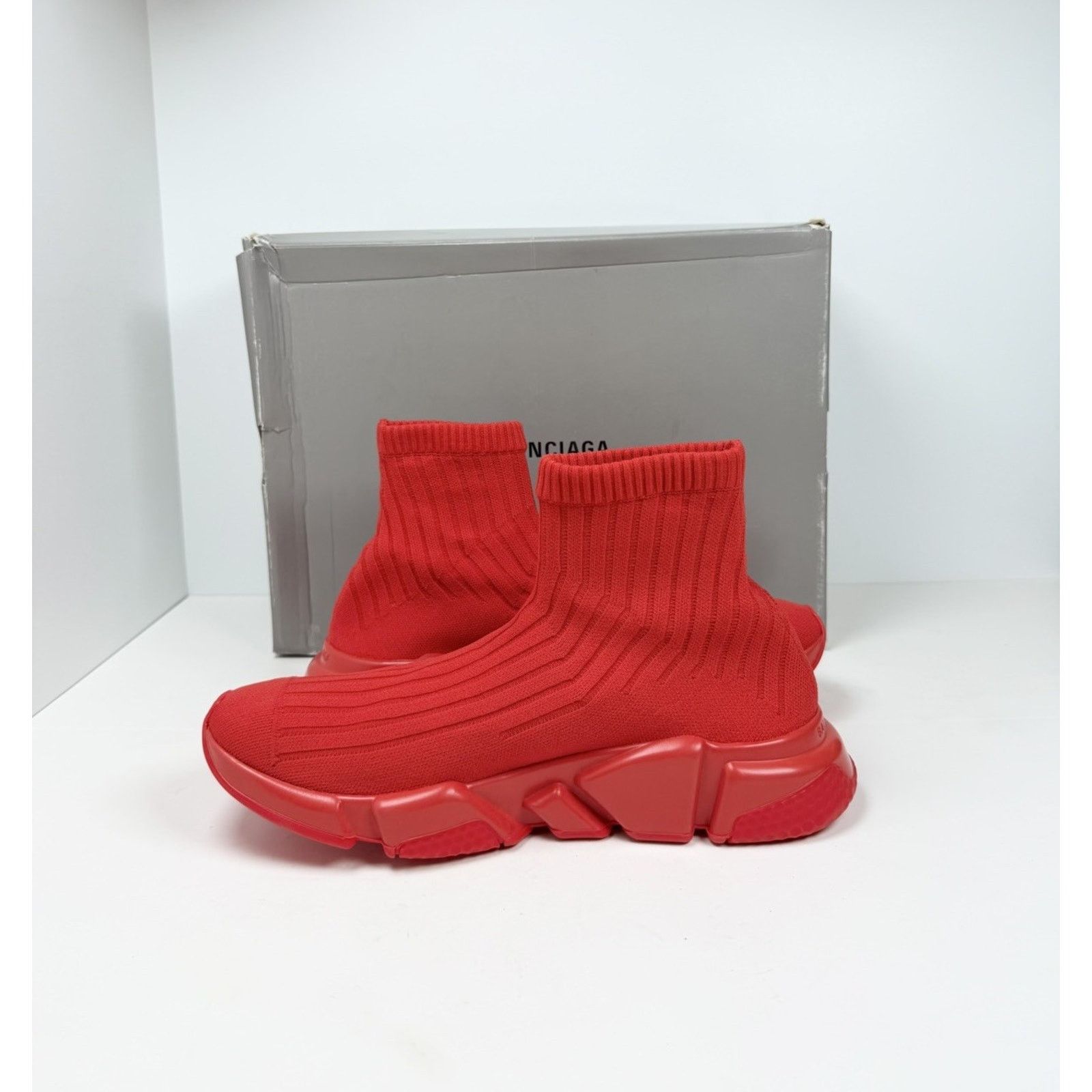 Balenciaga Size 42EU/9US - Balenciaga Speed Rib Knit Red NEW Size US 9 / EU 42 - 6 Thumbnail