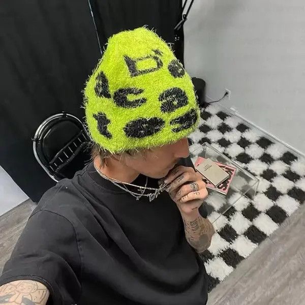 Japanese Brand Aesthetic Rabbit Fur Hat Beanie Unisex Size ONE SIZE - 3 Thumbnail