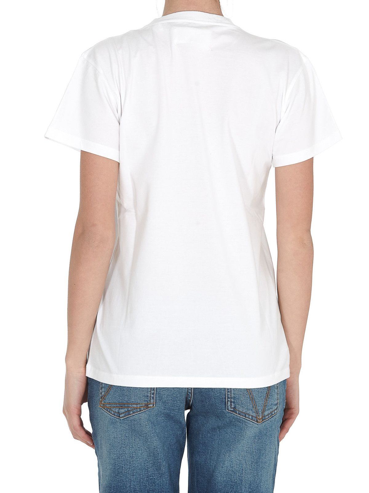 Maison Margiela o1y0625 Logo Crewneck T-Shirt in White/Blue Size S / US 4 / IT 40 - 4 Thumbnail