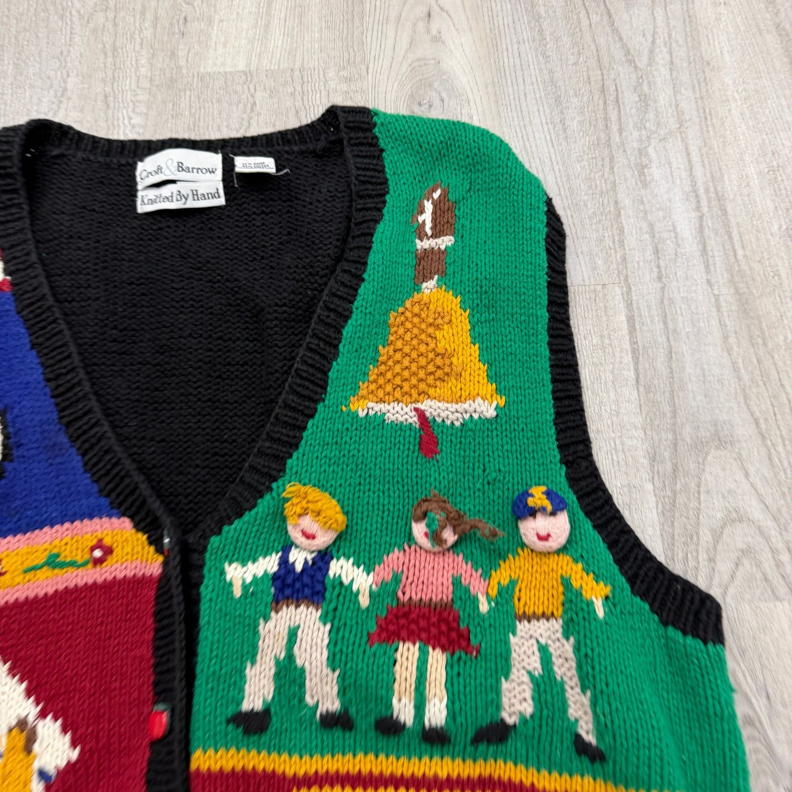 Vintage Croft & Barrow Teacher Sweater Vest Cardigan XL 90s