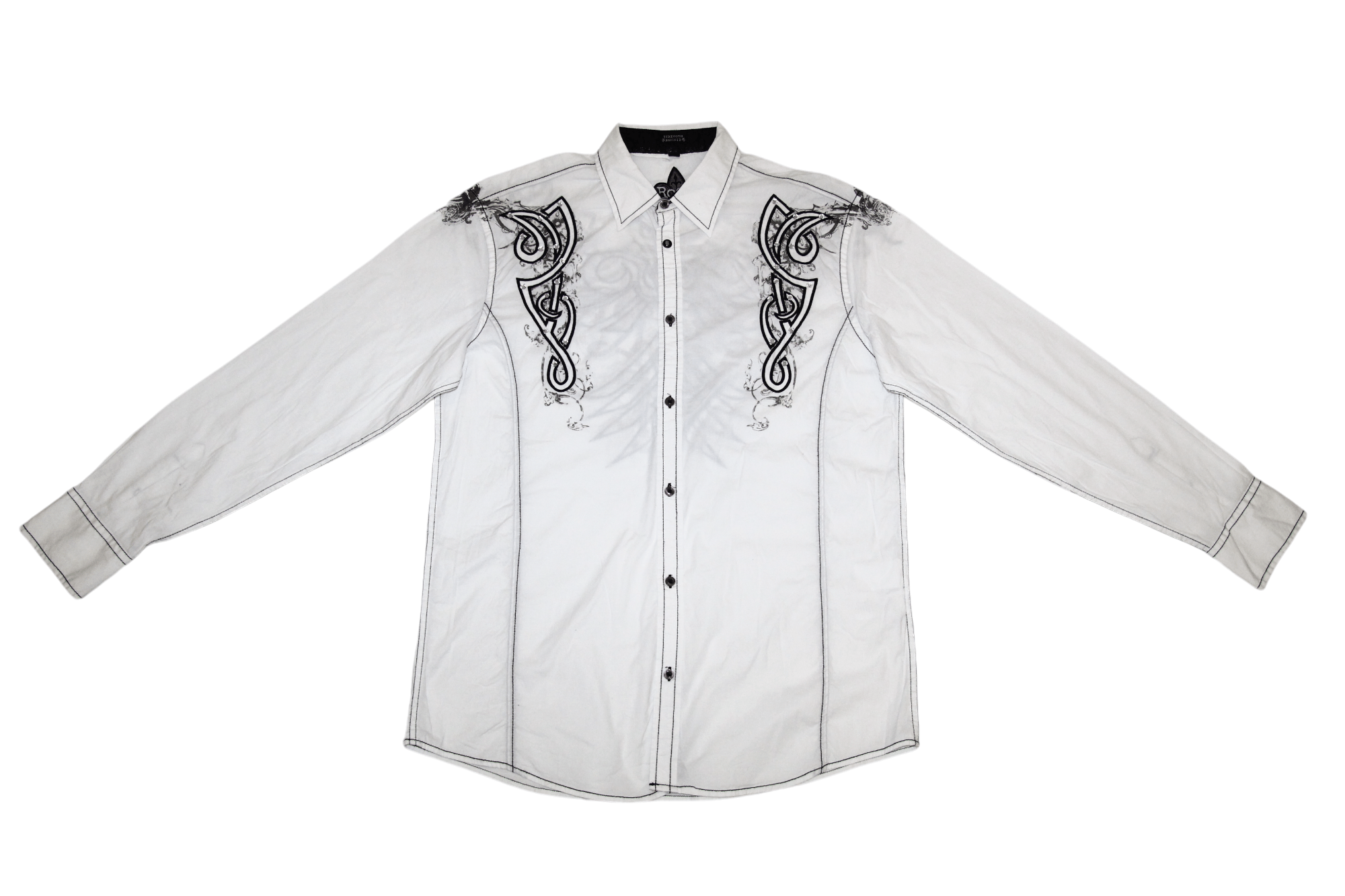 Roar ROAR Strength Refined Tribal Artwork Rhinestones Trim Shirt Size US L / EU 52-54 / 3 - 6 Thumbnail