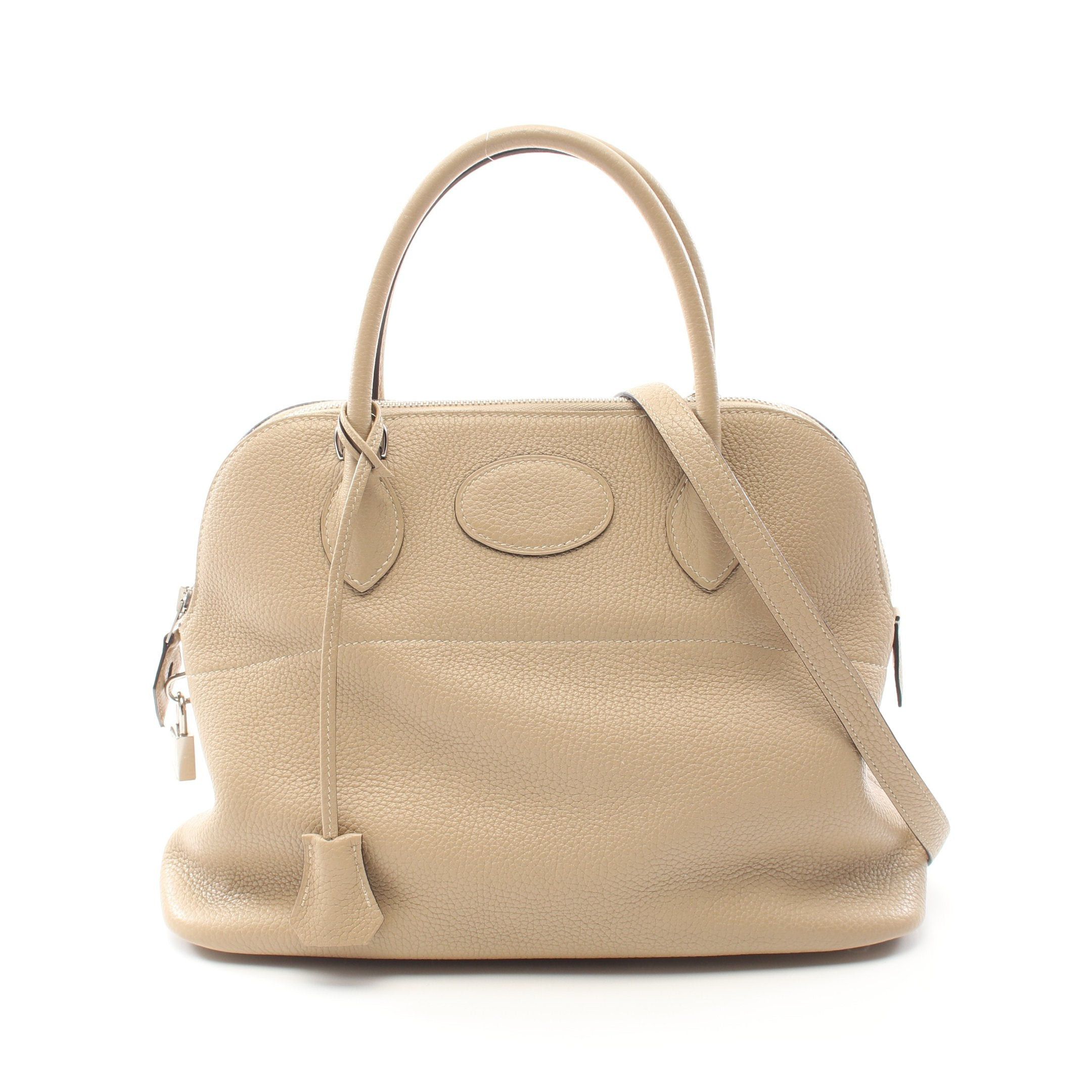 Hermes Hermes Bolide 31 Handbag Clemence Leather Beige Silver Hardware A Stamp Size ONE SIZE - 1 Thumbnail