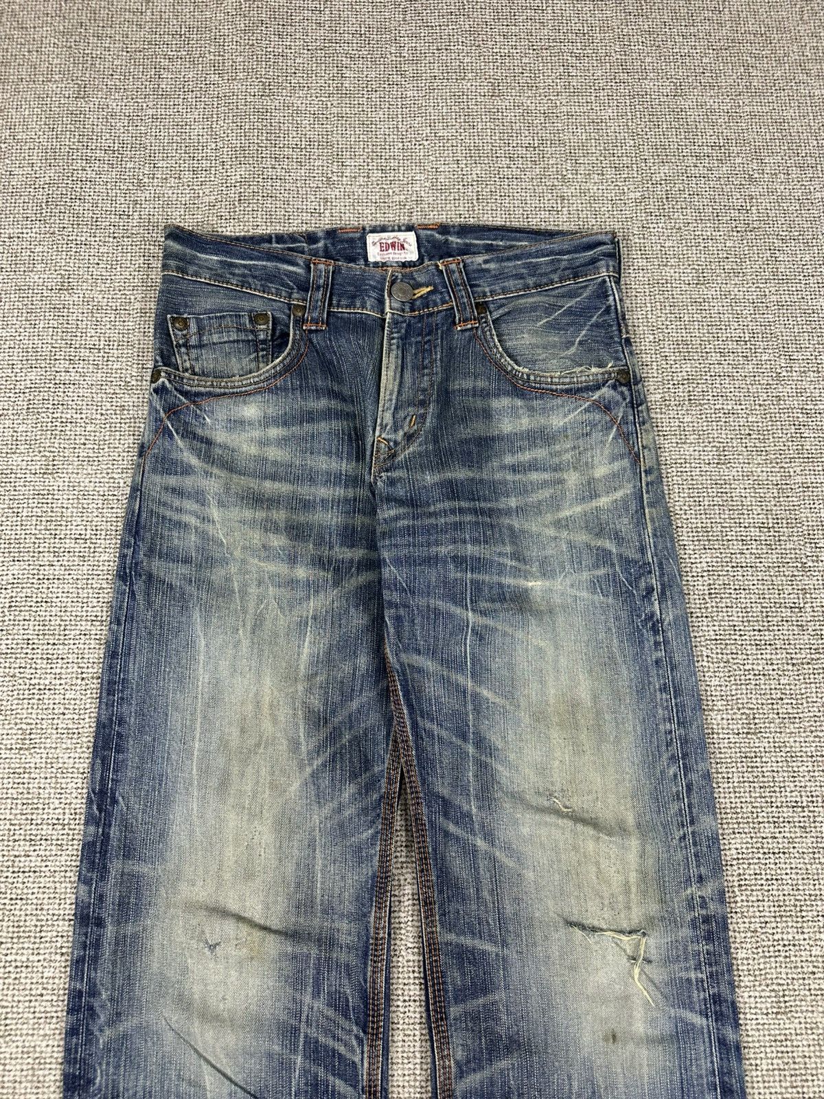 Edwin Vintage Edwin Exclusive Faded Thrash Denim 30x30 D768 Size US 30 / EU 46 - 2 Thumbnail