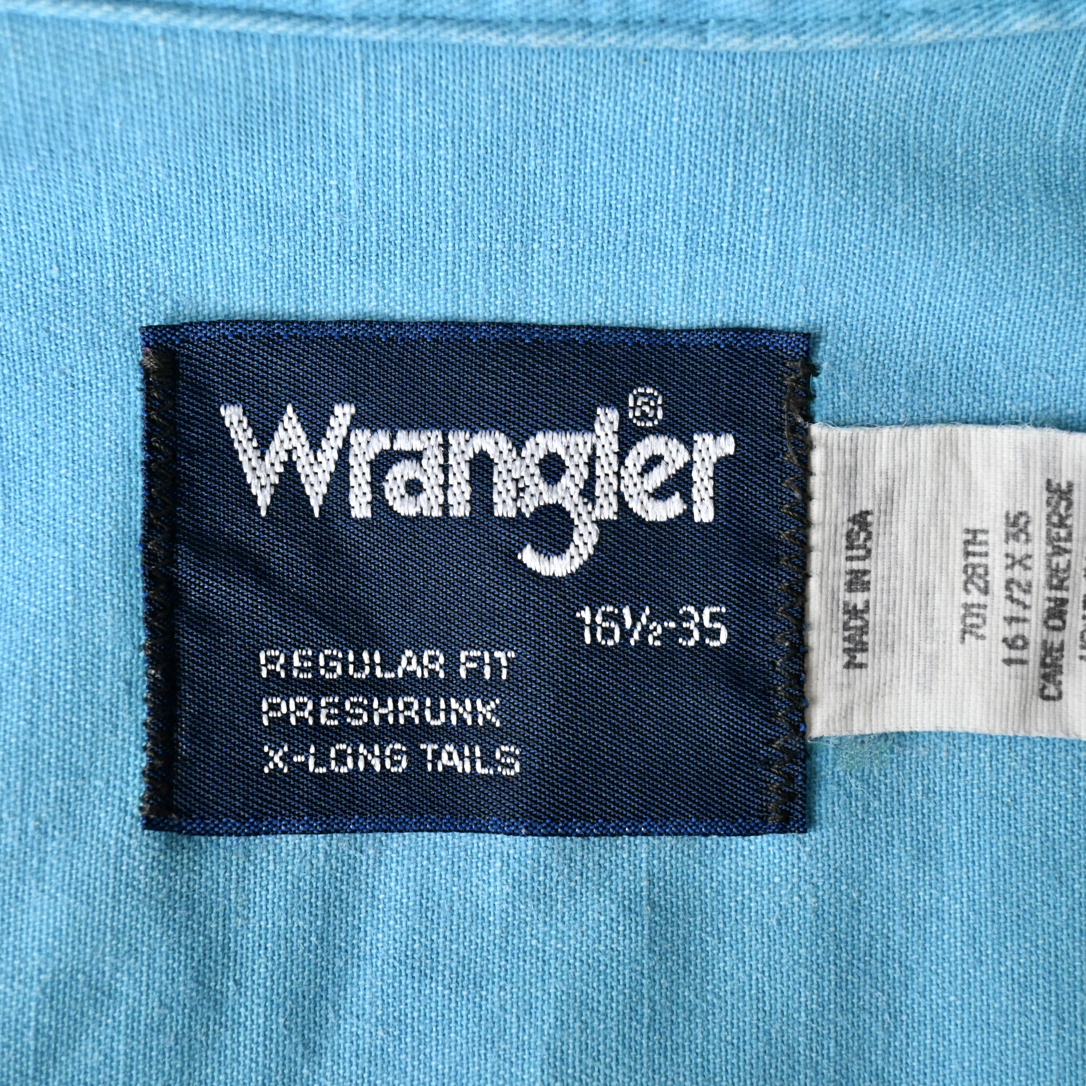 Vintage VTG Wrangler brushpopper shirt Aztec Navajo turquoise 16.5 Size US L / EU 52-54 / 3 - 14 Thumbnail