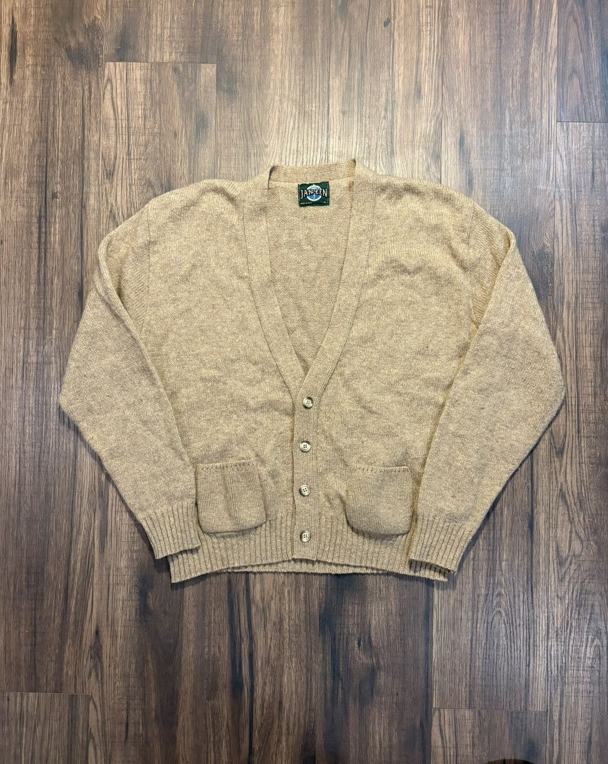 Jantzen 🔥Vintage Jantzen Wool Cardigan Sweater Brown Beige🔥 Size US XL / EU 56 / 4 - 1 Thumbnail