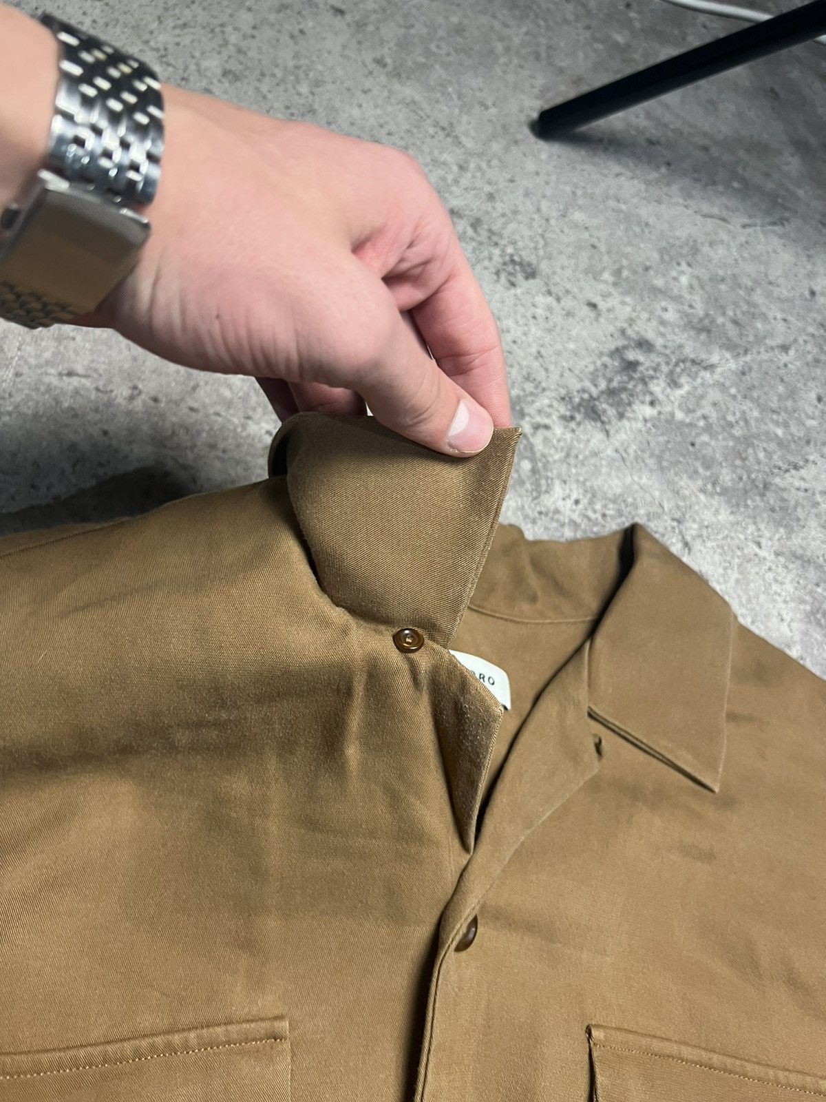 Sandro Sandro Stefano Shirt Camel Size US S / EU 44-46 / 1 - 13 Thumbnail