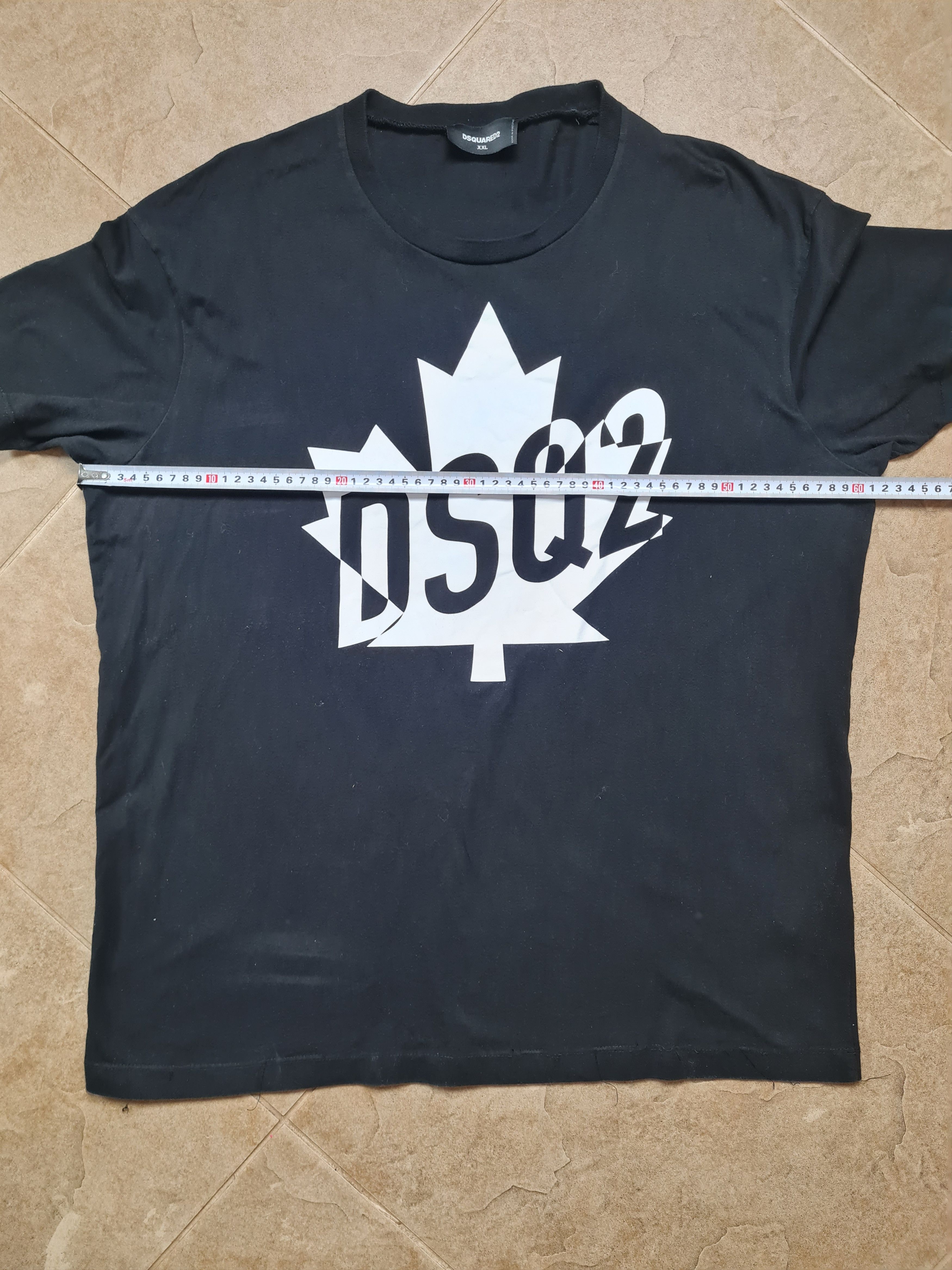 Dsquared2 Dsquared2 Black Crew Neck T-Shirt with White Maple Leaf Logo Size US XXL / EU 58 / 5 - 7 Thumbnail