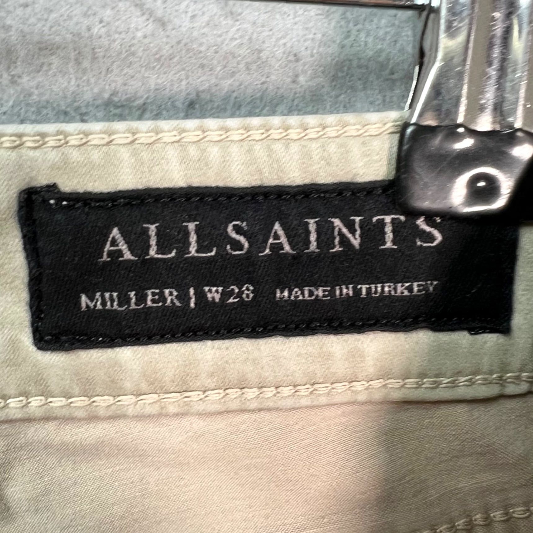 Allsaints AllSaints Womens Jeans Skinny Denim 28 Silver Foil Metallic 5-Pocket Zip Mid Rise Cotton Lyocell USPS Next Day Shipping Womens Size 28" / US 6 / IT 42 - 3 Thumbnail