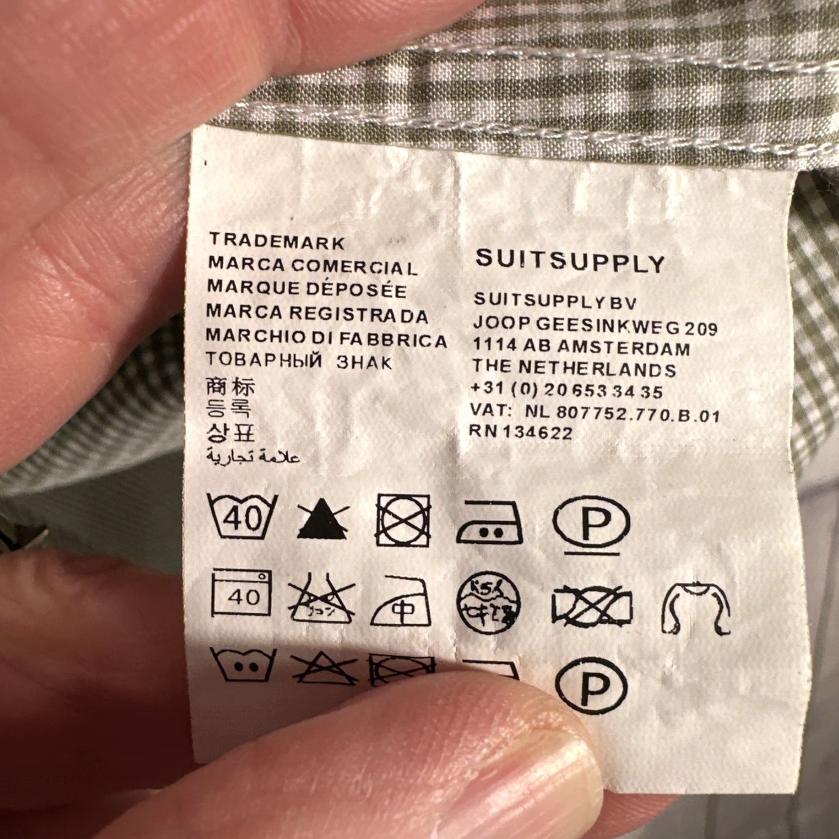 Suitsupply Suitsupply Dress Shirt Mens 40 15-3/4 Brown Cotton Two Ply Gingham Shirt Size 40R - 5 Thumbnail