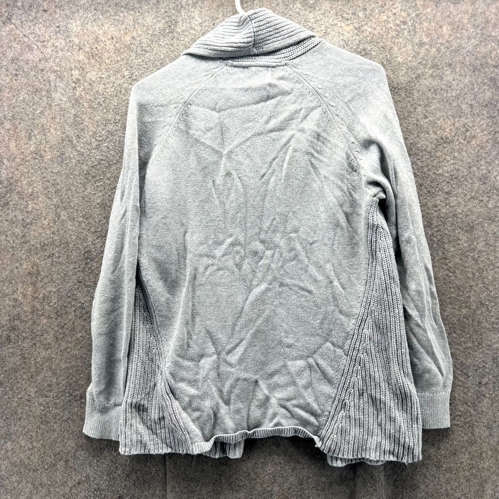 Vintage L.L. Bean Cardigan Womens Large Gray Open Front Cotton Blend Knit Jacket Cardigan Open Front Ribbed Knit Casual Size L / US 10 / IT 46 - 2 Thumbnail