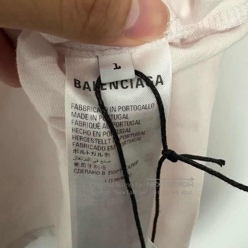 Balenciaga Balenciaga White T-Shirt with Tape Overlay and Struck-Out Size US S / EU 44-46 / 1 - 5 Thumbnail