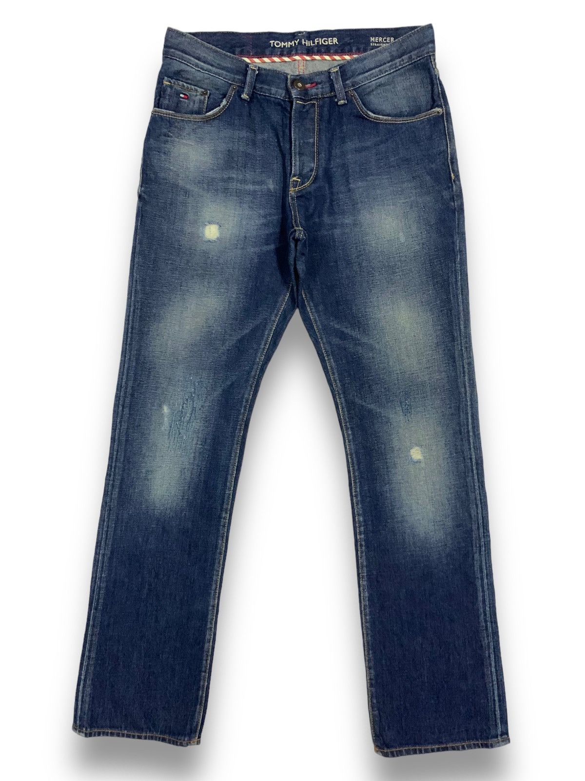 Tommy Hilfiger Tommy Hilfiger Blue Wash Straight Leg Distressed Jeans Size US 32 / EU 48 - 1 Thumbnail