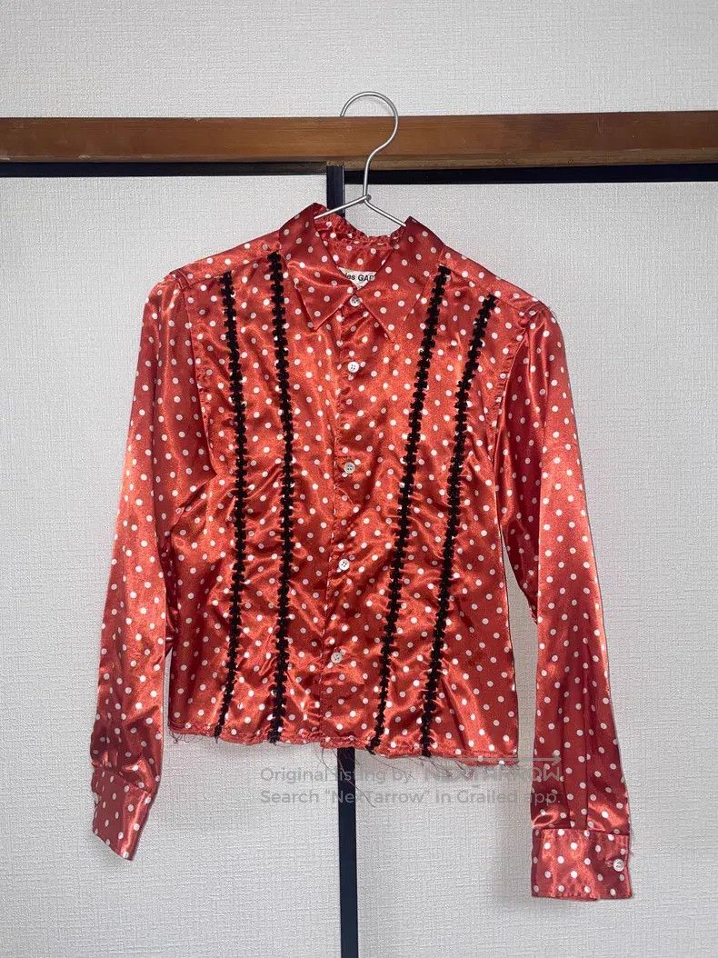 Comme des Garcons Comme Des Garcons Satin polka dot shirt with lace decorati Size S / US 4 / IT 40 - 3 Thumbnail