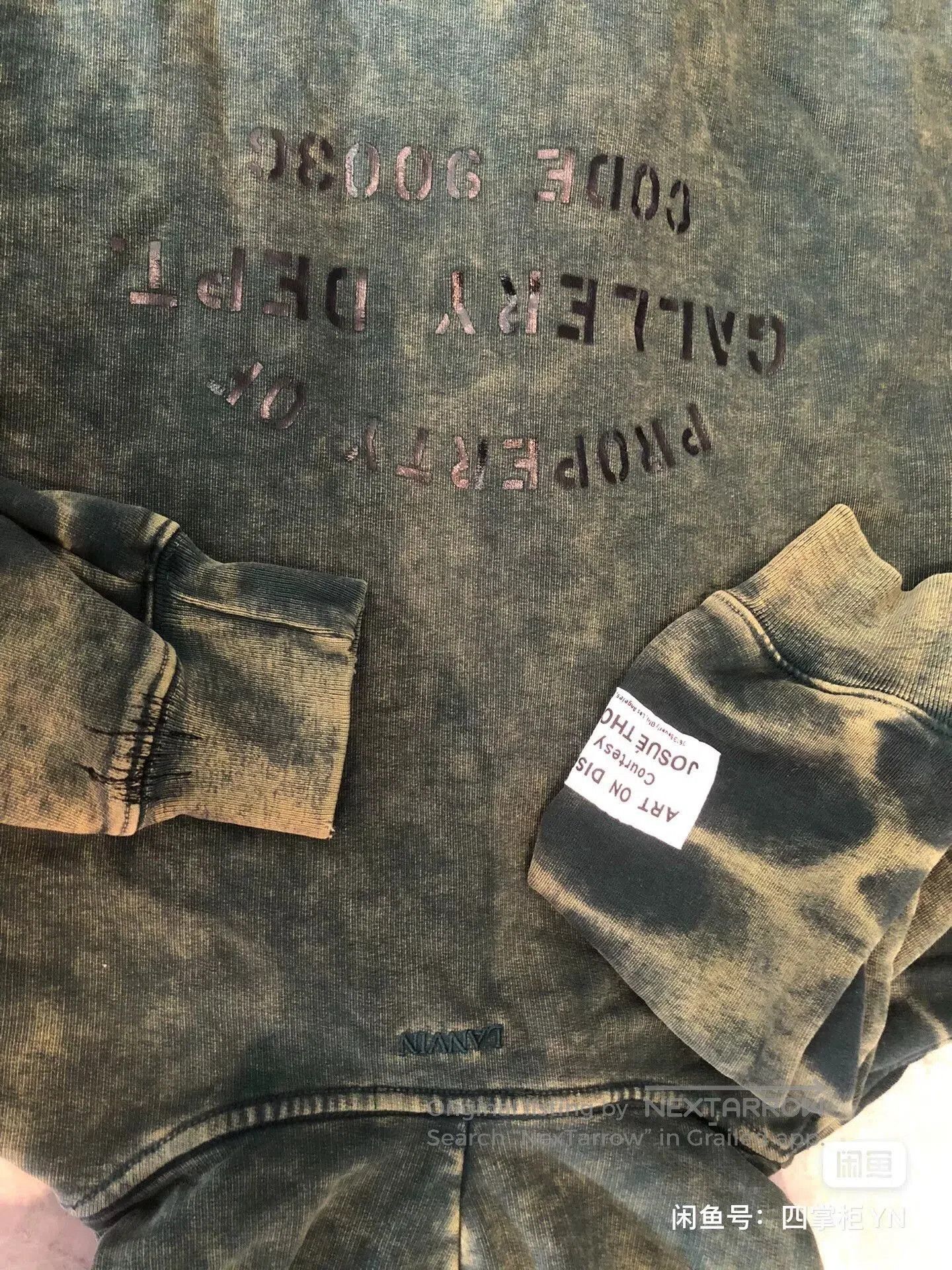 Lanvin LANVIN x GALLERY DEPT Green Distressed Hoodie. Size S / US 4 / IT 40 - 8 Thumbnail