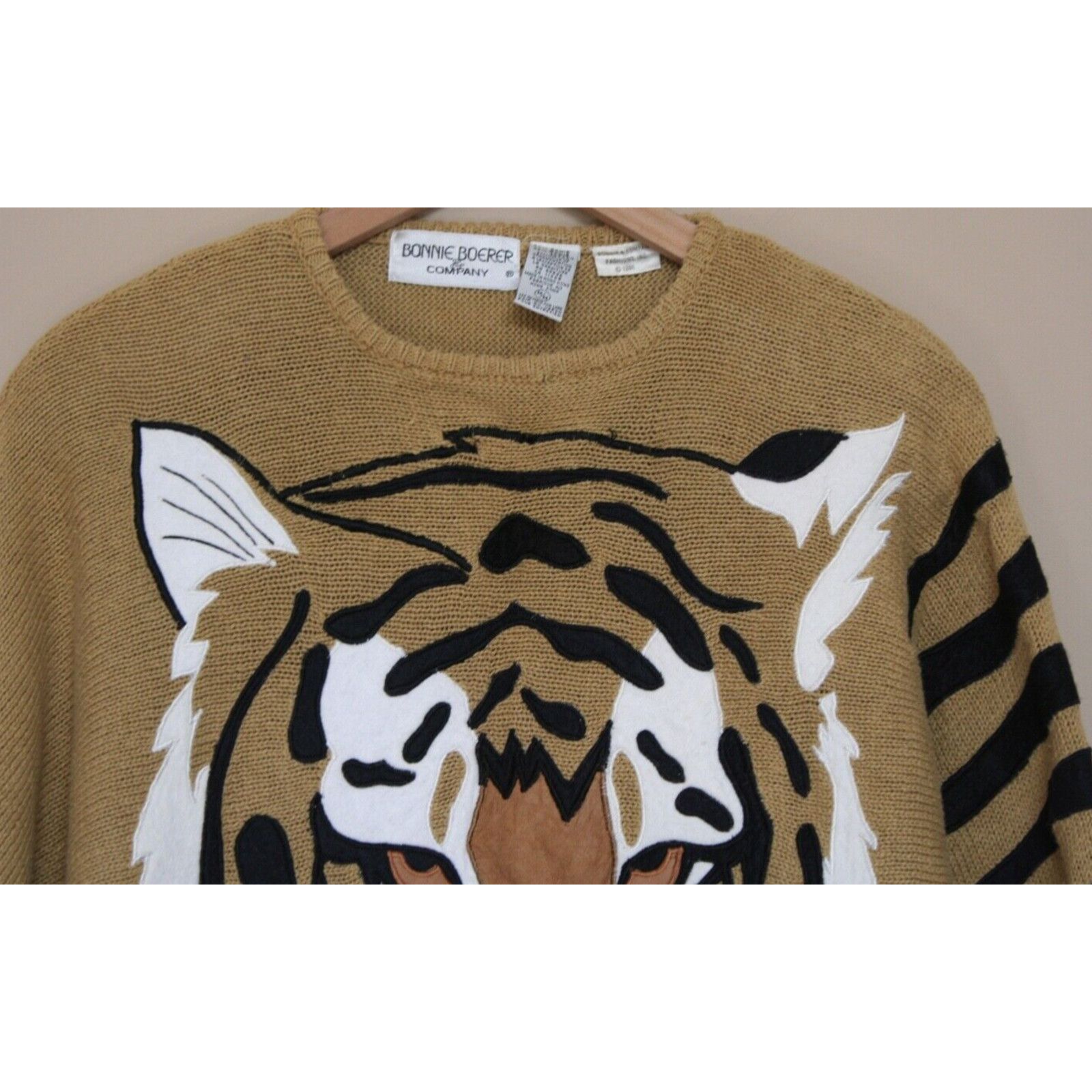 Vintage Vintage Bonnie Boerer Sweater Tan Tiger Medium M 80s 90s Size M / US 6-8 / IT 42-44 - 3 Thumbnail