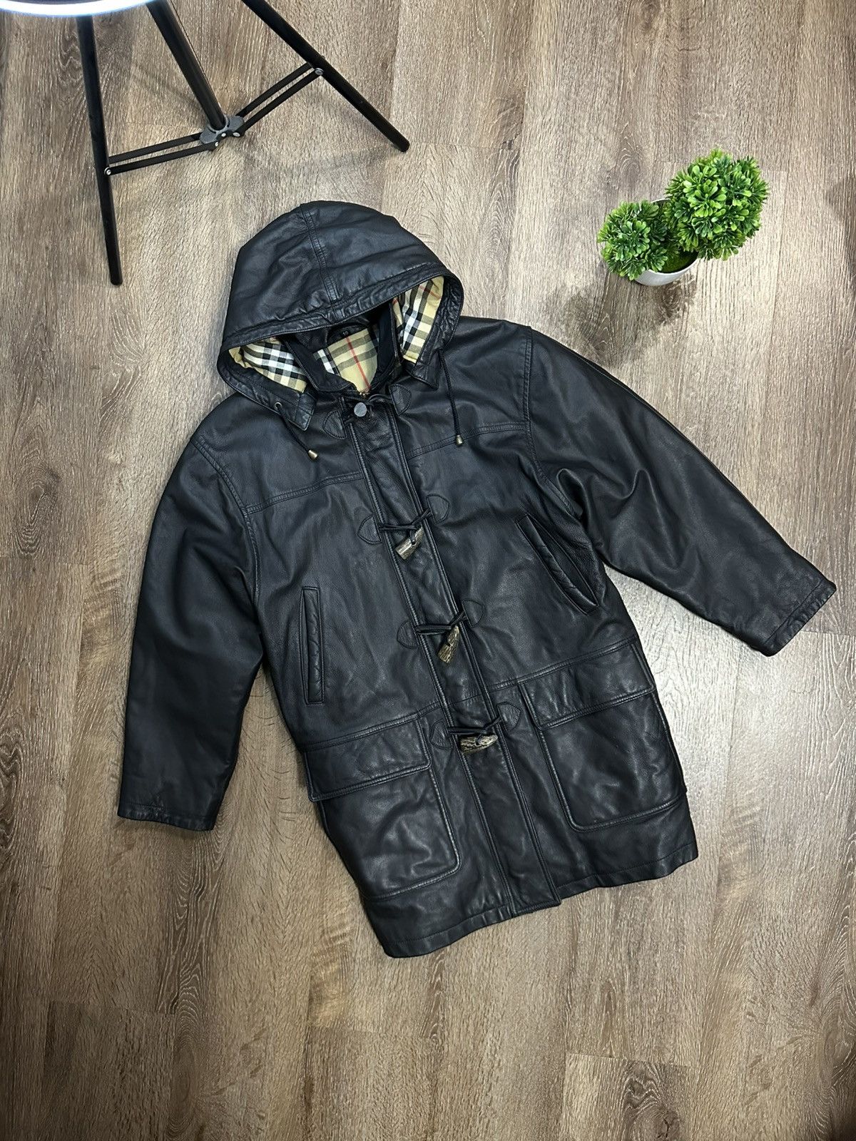 🔥RARE🔥 Vintage Burberry London Leather Jacket