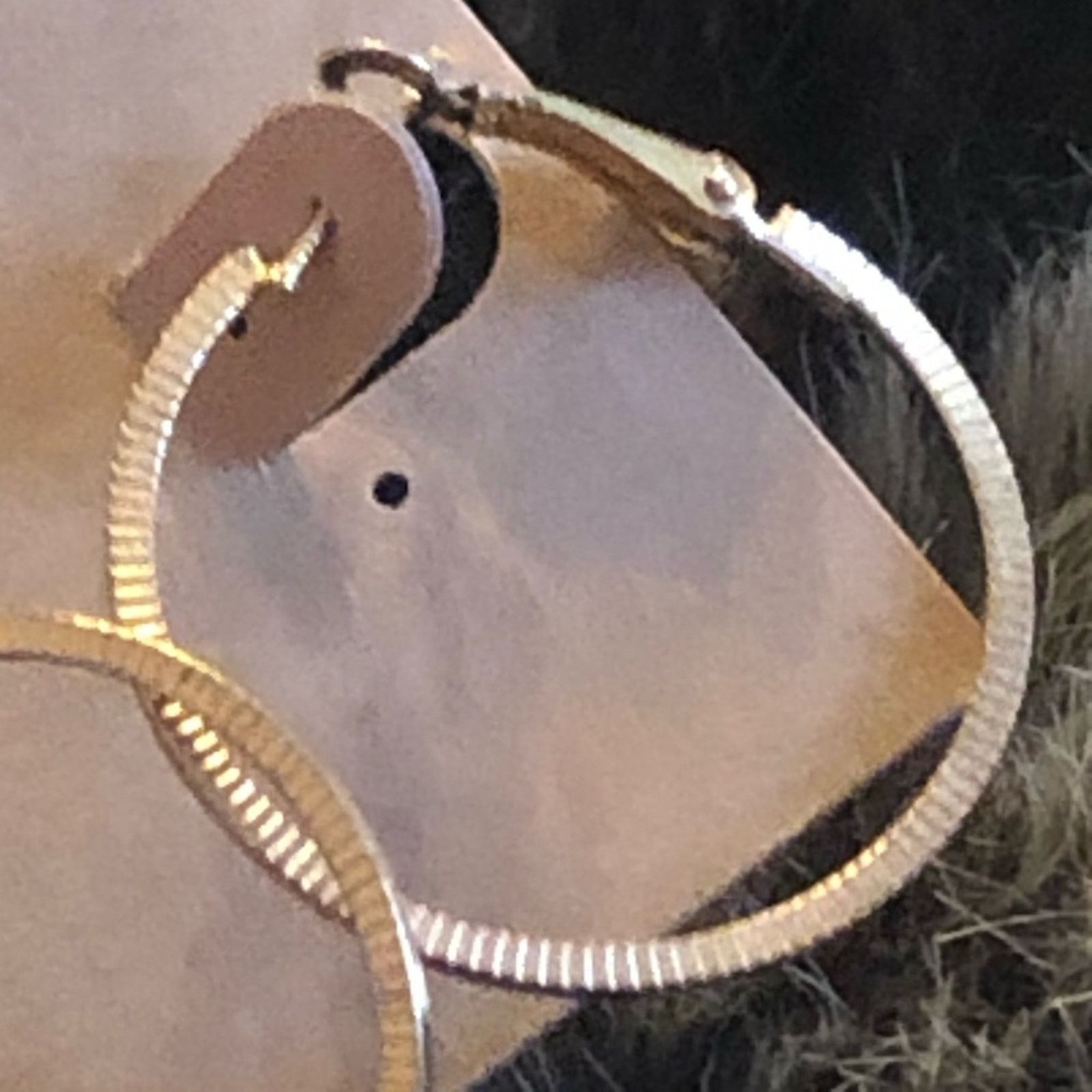 Jewelry Gold plated textured omega back hoop earrings Size ONE SIZE - 3 Thumbnail