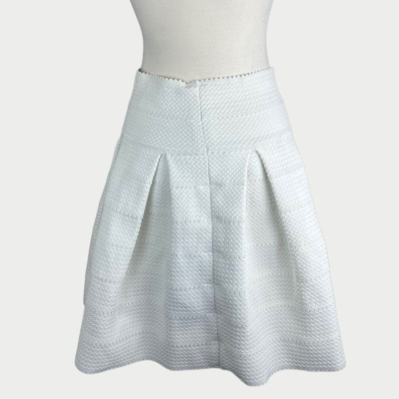 H&M H&M Textured Skirt | Small | NWT White A-Line High Waisted Size 27" / US 4 / IT 40 - 6 Thumbnail