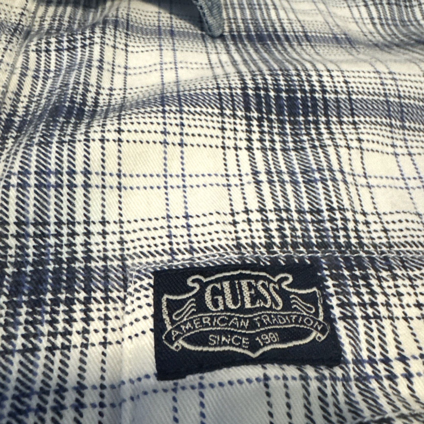 Guess VINTAGE Guess Shirt Denim 90s Plaid Collared Long Sleeve Large Blue Mens Size US L / EU 52-54 / 3 - 4 Thumbnail