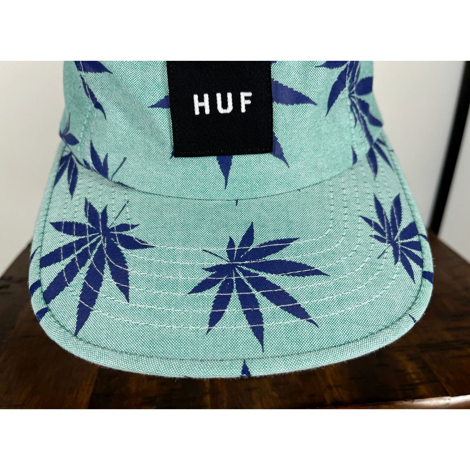 Huf HUF Hat Cap Strap Back Adult One Size Blue Marijuana Leaf Print Skate Cotton - 5 Panel - Men - Twill - Solid Pattern - Beach 90s Size ONE SIZE - 3 Thumbnail