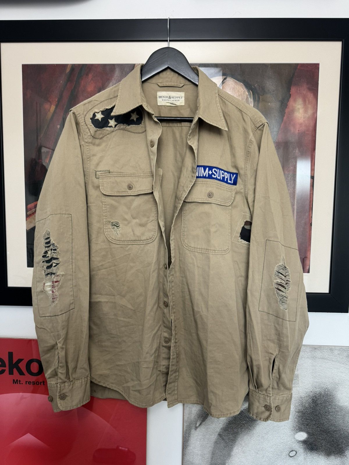 Denim & Supply Ralph Lauren Ralph Lauren Denim&Supply USA Flag Patchwork Button Up Shirt Size US M / EU 48-50 / 2 - 2 Thumbnail