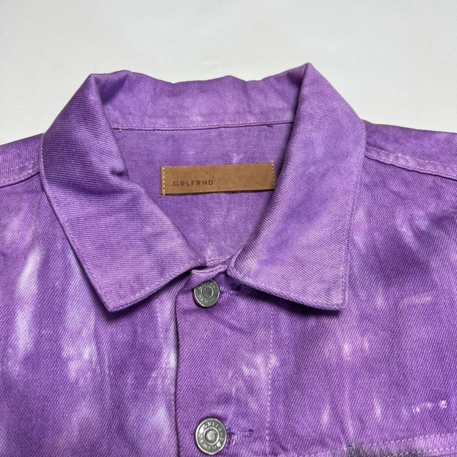 GRLFRND GRLFRND Kim Purple Tie Dye Denim Jean Jacket Size L Size L / US 10 / IT 46 - 4 Thumbnail