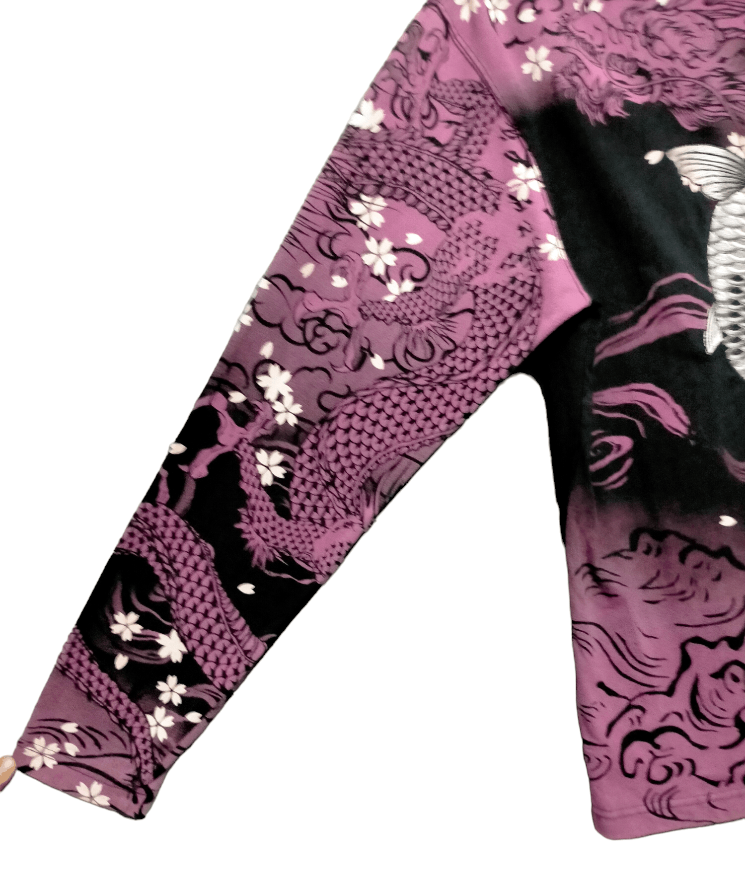 Japanese Brand Karakuri Tamashi Embroiderd Fish koi x Dragon tee Size US L / EU 52-54 / 3 - 6 Thumbnail