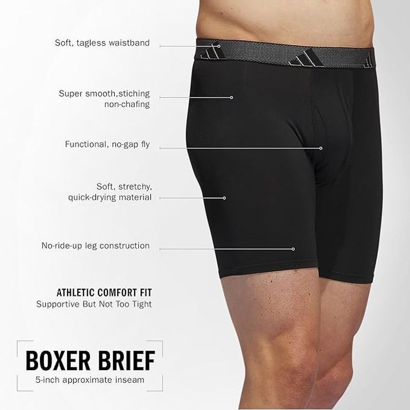 Adidas New 3 Pack Adidas Mens XL Microfiber Boxer Briefs Underwear Size ONE SIZE - 4 Thumbnail