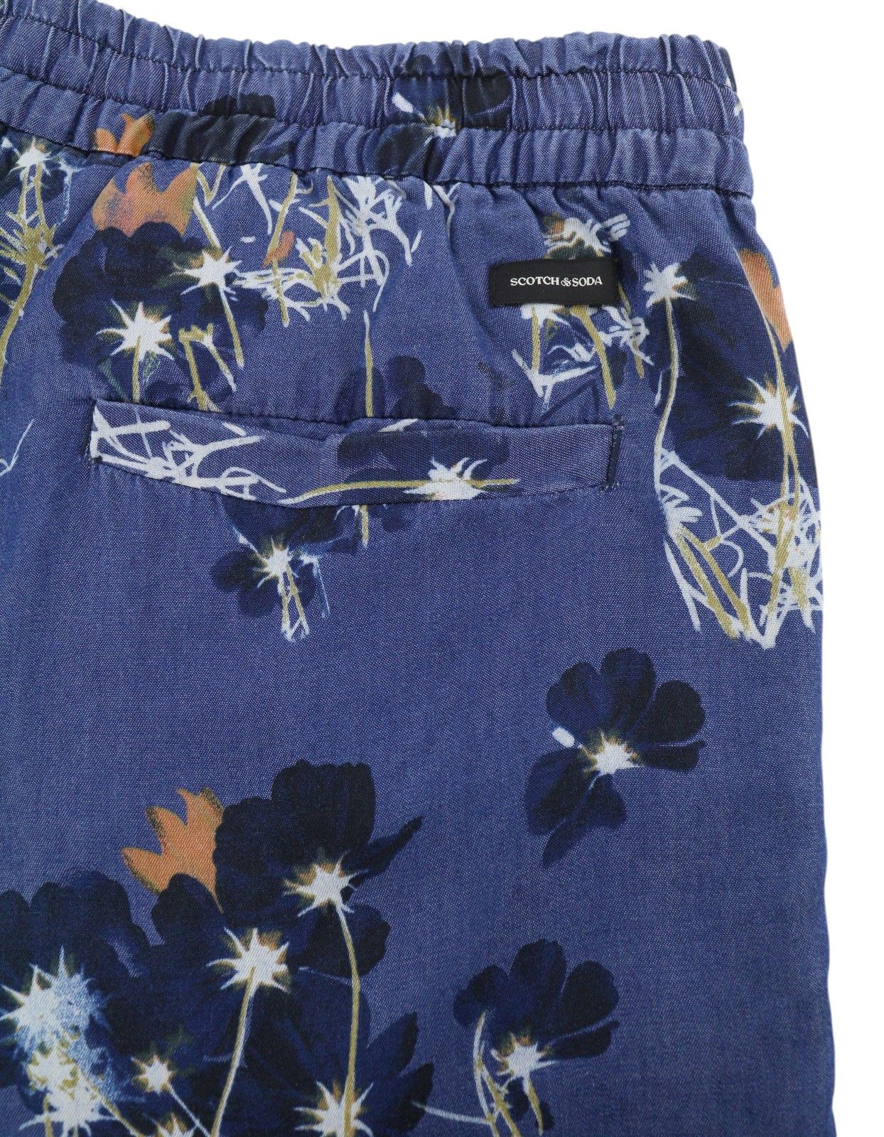 Scotch & Soda W33 Blue Floral Print Pleated Tencel Chino Shorts 91023 Size US 33 - 6 Thumbnail