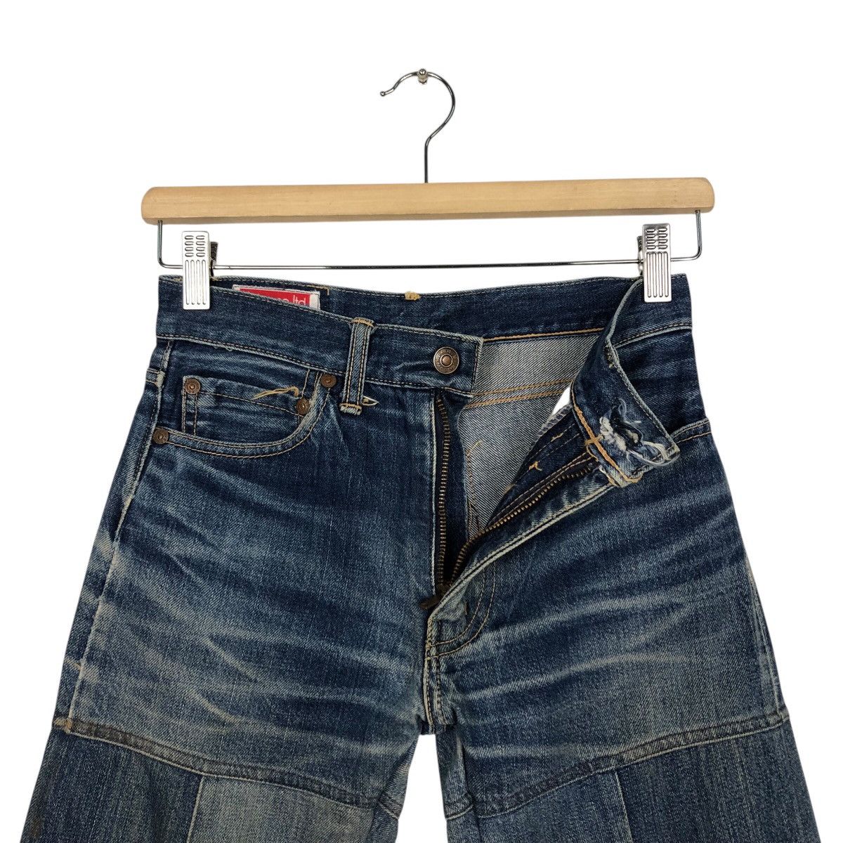 Japanese Brand Vintage Joker Co. Ltd. Panelled Flare Denim Issey Miyake Size 28" / US 6 / IT 42 - 17 Thumbnail
