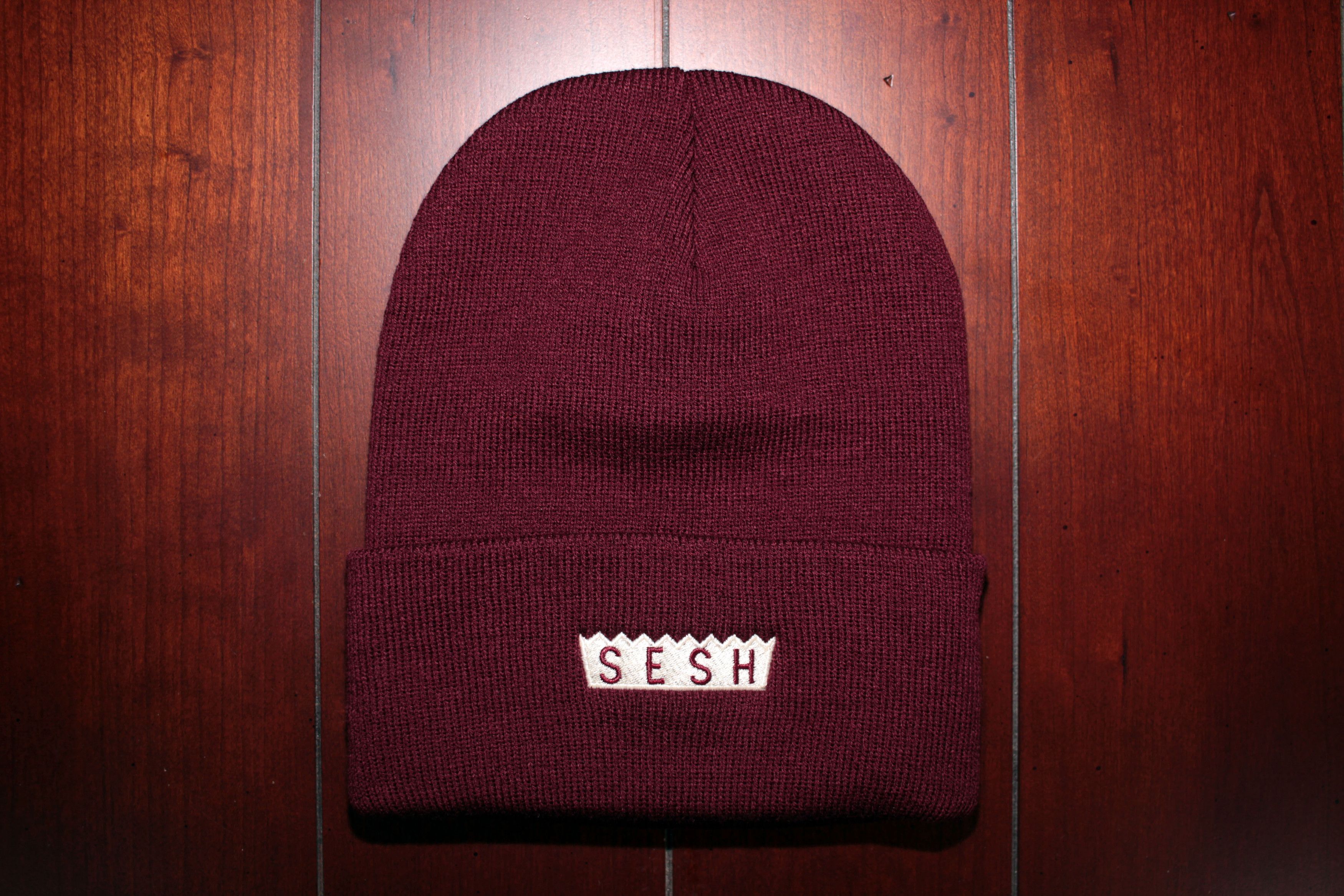 Bones TeamSESH 'SimpleSesh' Embroidered Beanie (Maroon) Size ONE SIZE - 2 Thumbnail